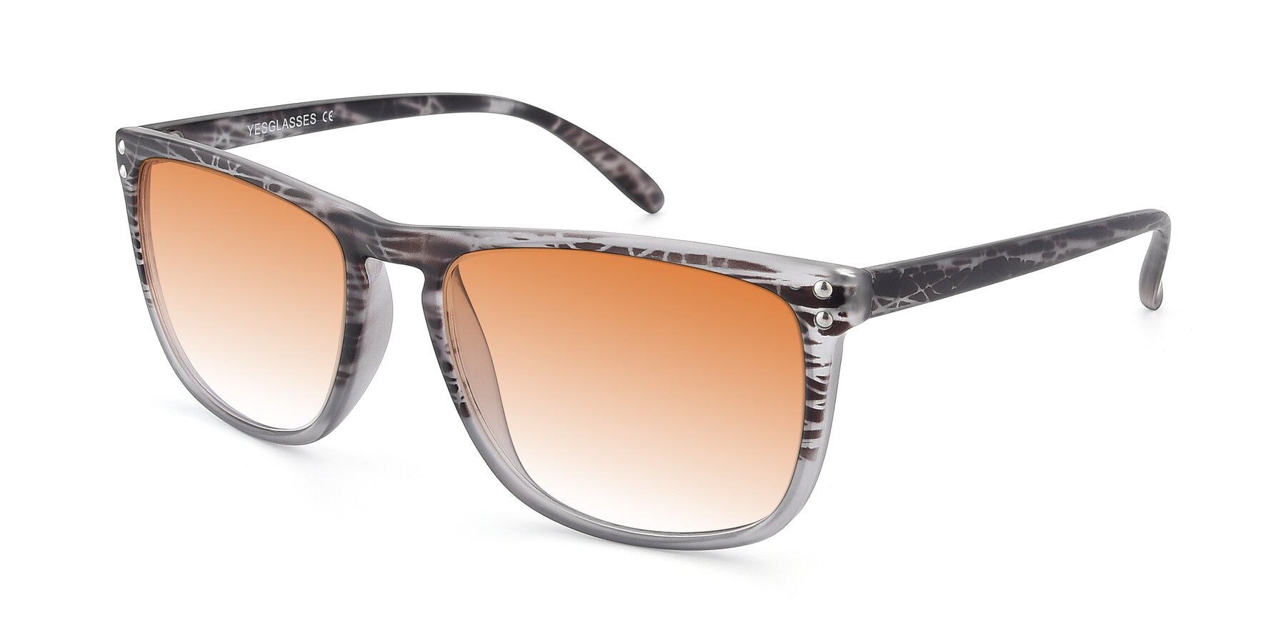 Angle of SSR411 in Translucent Floral Grey with Orange Gradient Lenses