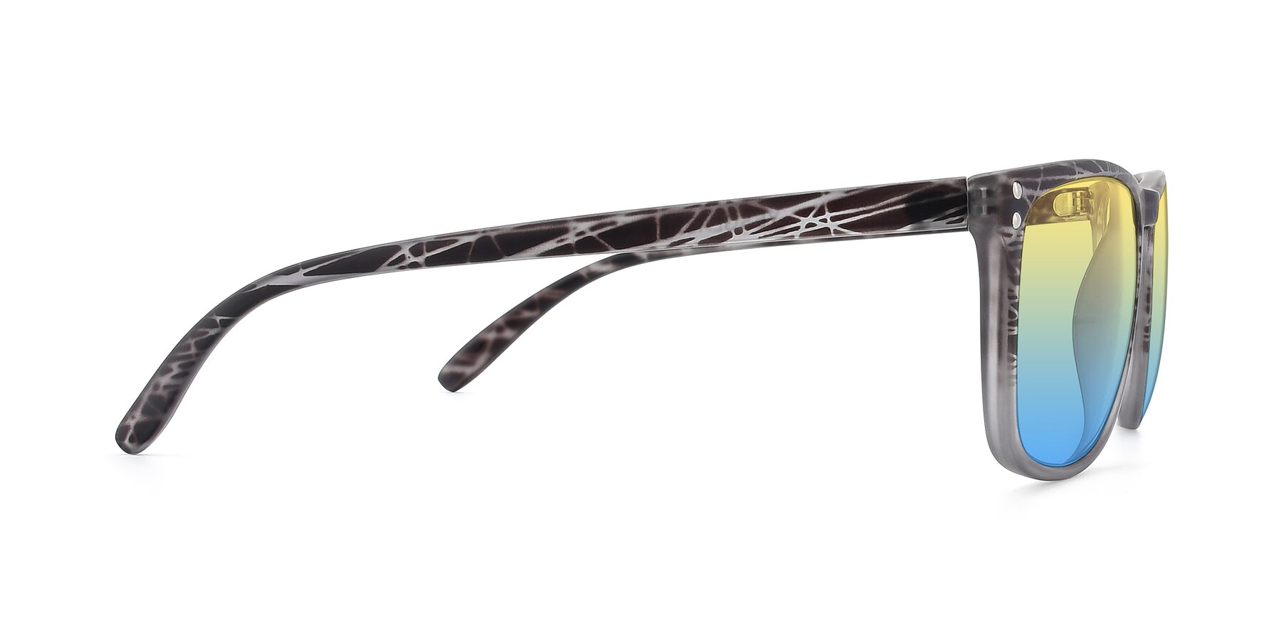 Side of SSR411 in Translucent Floral Grey with Yellow / Blue Gradient Lenses