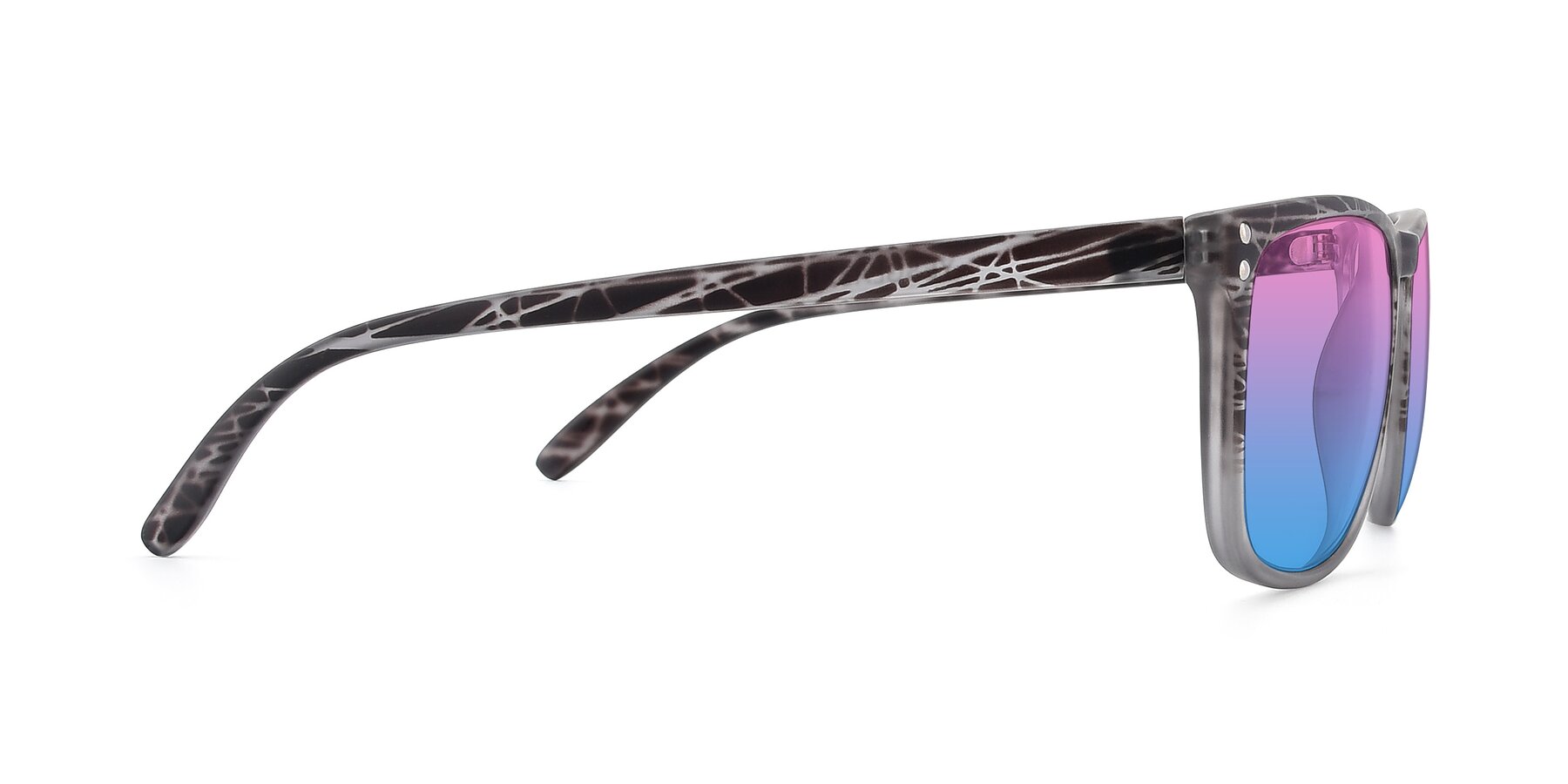 Side of SSR411 in Translucent Floral Grey with Pink / Blue Gradient Lenses