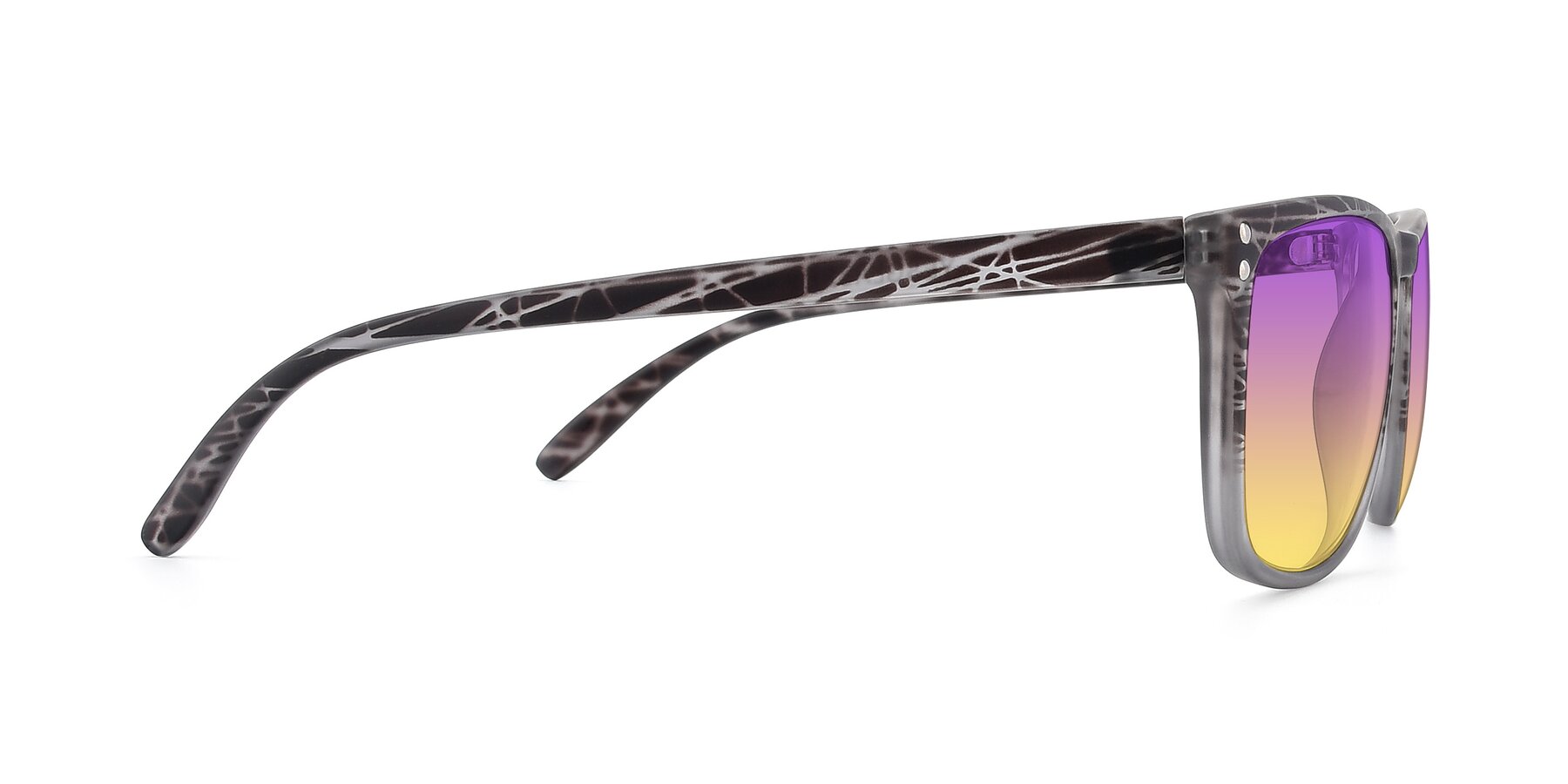 Side of SSR411 in Translucent Floral Grey with Purple / Yellow Gradient Lenses
