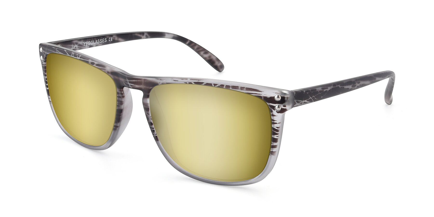Angle of SSR411 in Translucent Floral Grey with Gold Mirrored Lenses