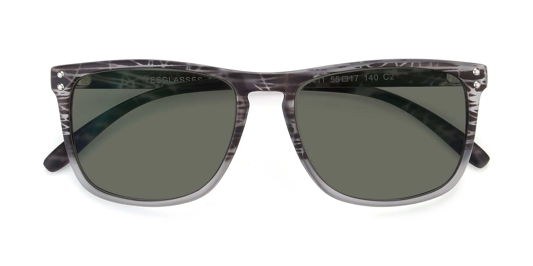 Folded Front of SSR411 in Translucent Floral Grey with Gray Polarized Lenses