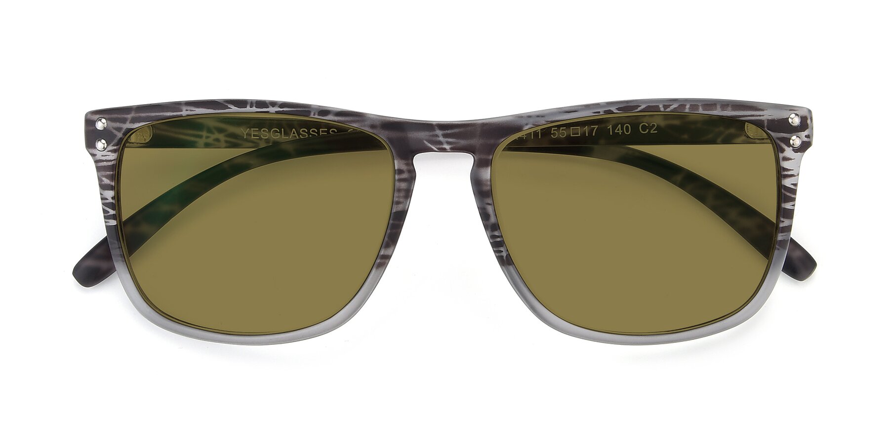 Folded Front of SSR411 in Translucent Floral Grey with Brown Polarized Lenses