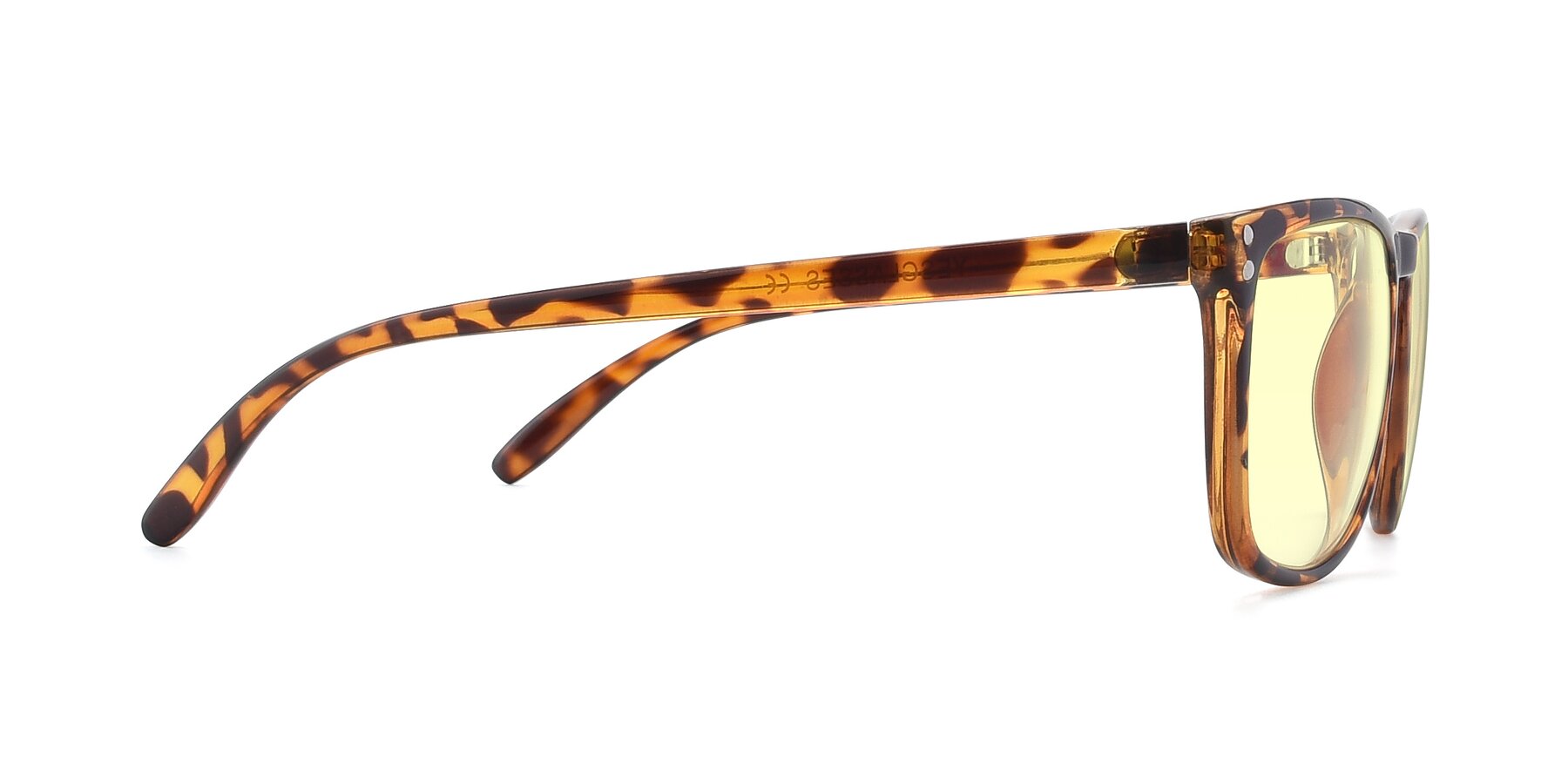 Side of SSR411 in Translucent Orange Tortoise with Light Yellow Tinted Lenses