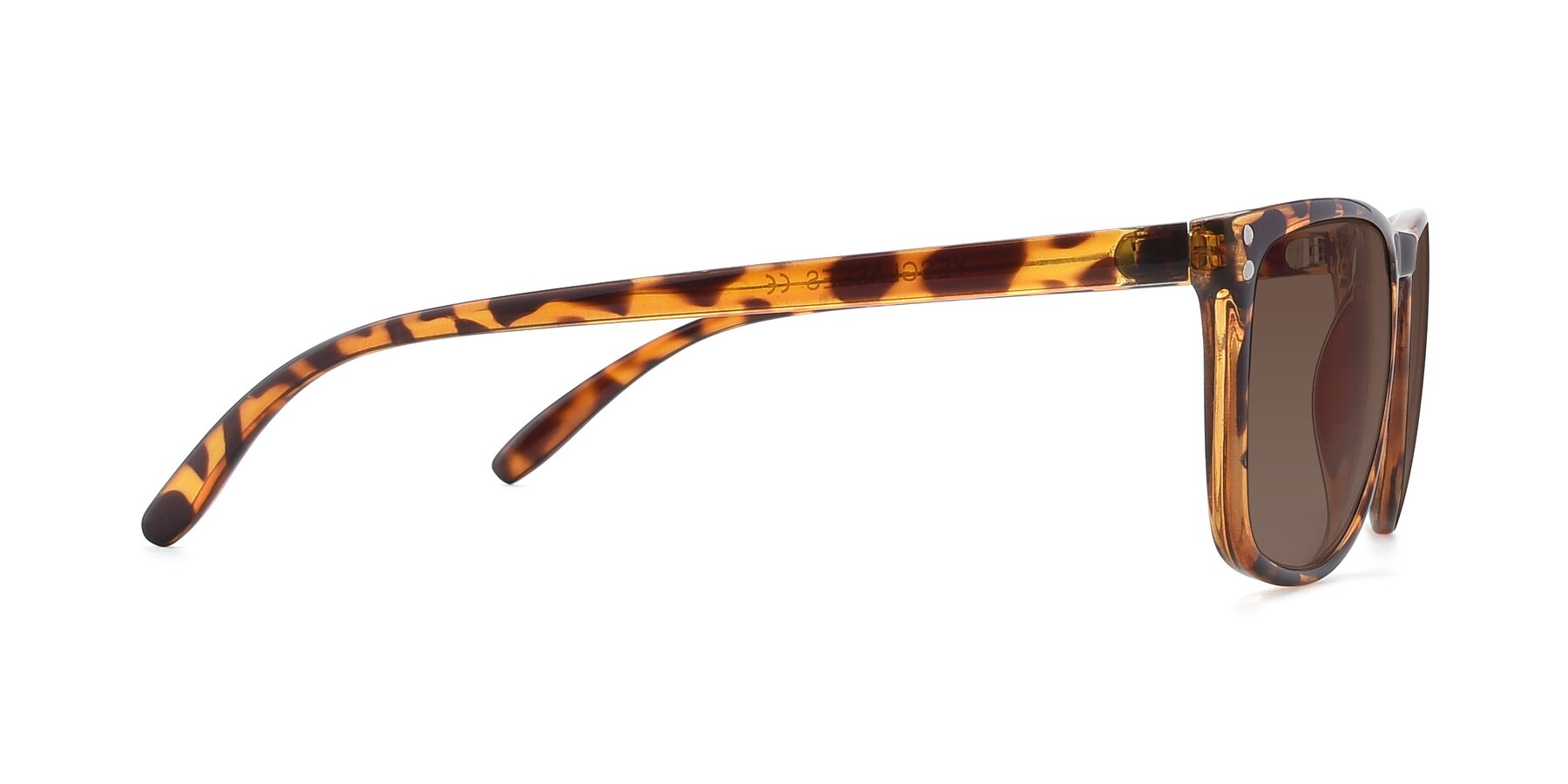Side of SSR411 in Translucent Orange Tortoise with Brown Tinted Lenses