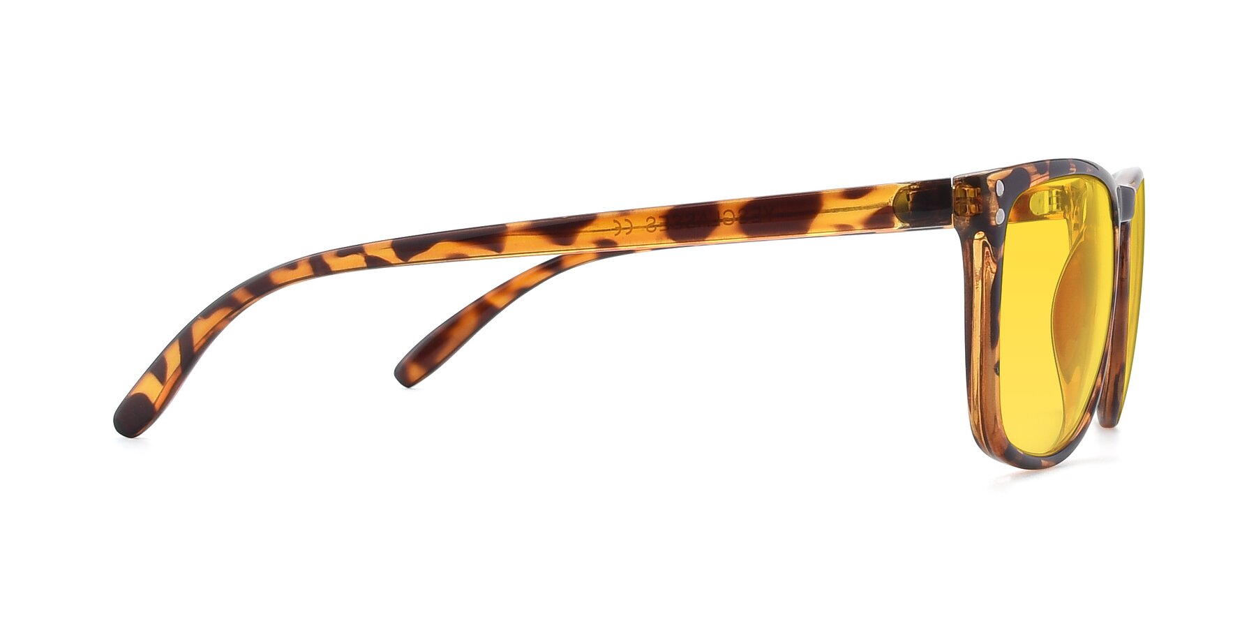 Side of SSR411 in Translucent Orange Tortoise with Yellow Tinted Lenses