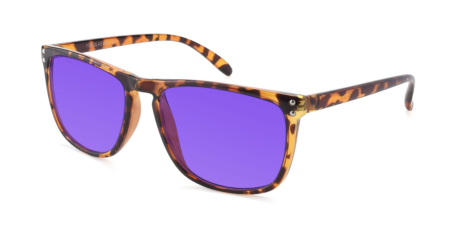 Angle of SSR411 in Translucent Orange Tortoise with Purple Tinted Lenses