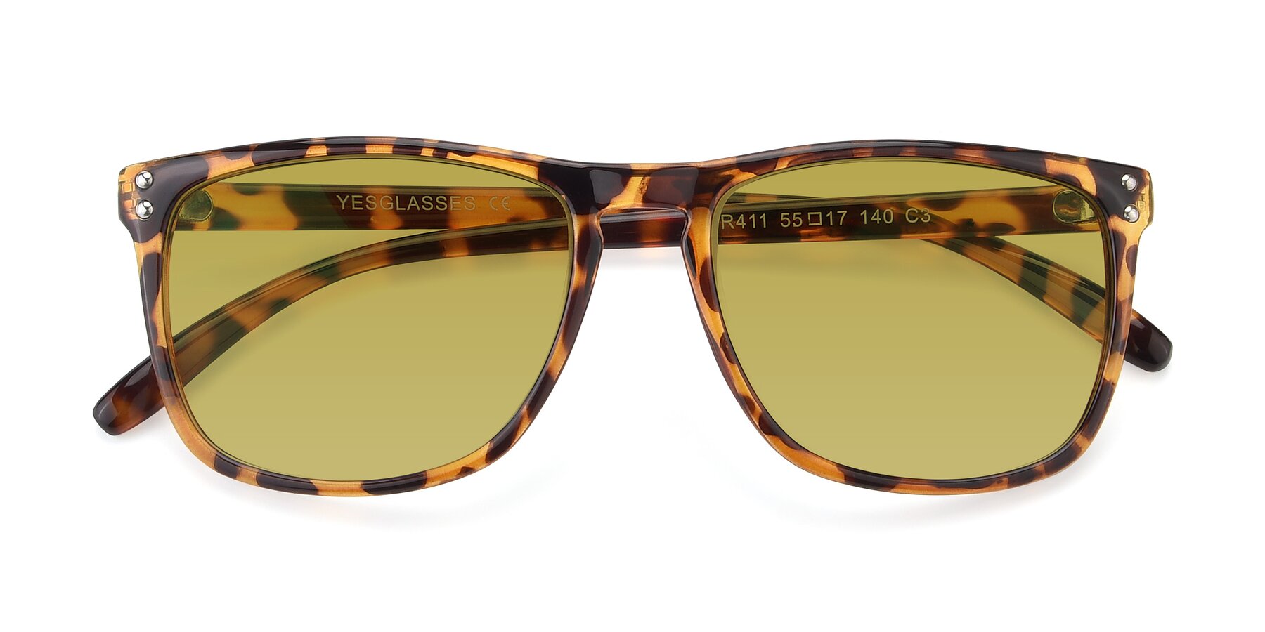 Folded Front of SSR411 in Translucent Orange Tortoise with Champagne Tinted Lenses