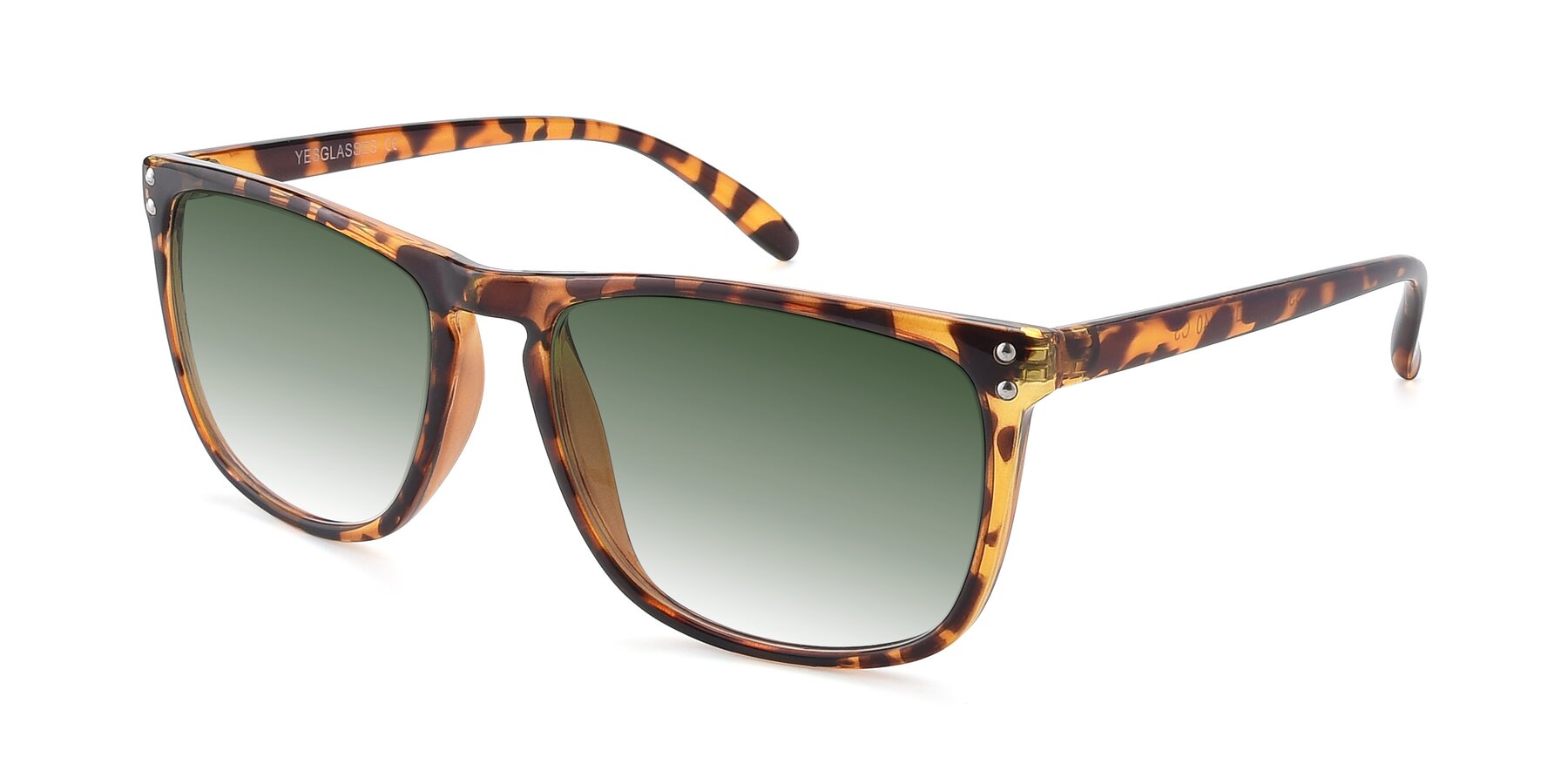 Angle of SSR411 in Translucent Orange Tortoise with Green Gradient Lenses