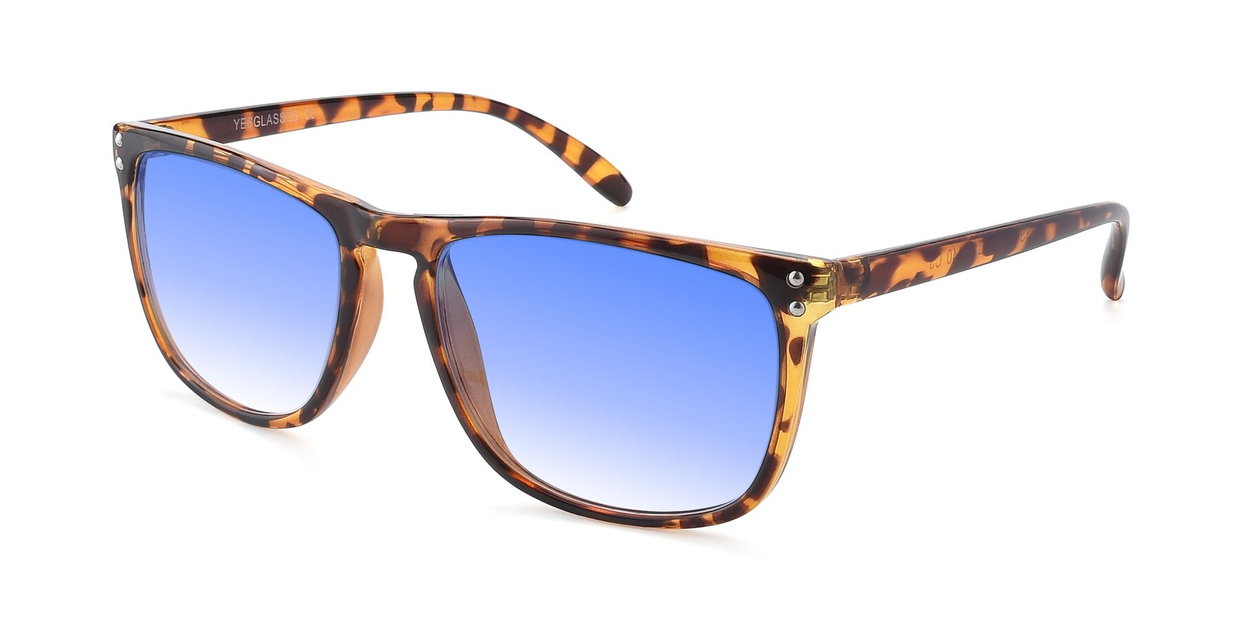 Angle of SSR411 in Translucent Orange Tortoise with Blue Gradient Lenses