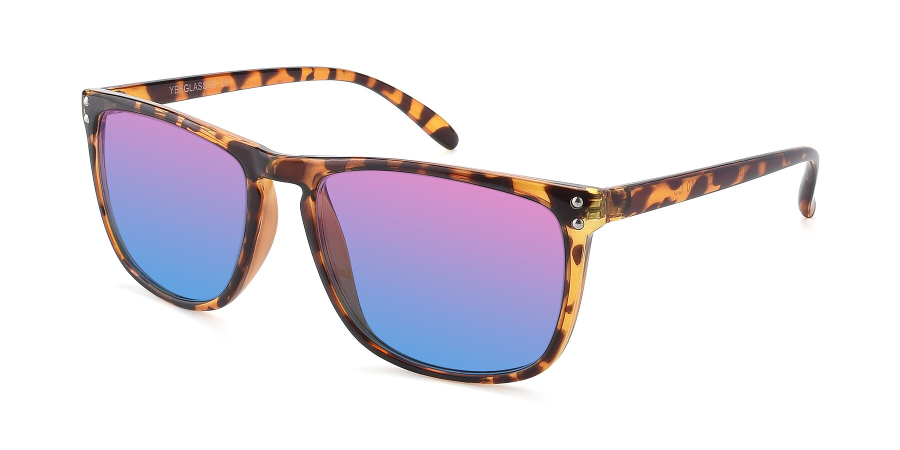 Angle of SSR411 in Translucent Orange Tortoise with Pink / Blue Gradient Lenses