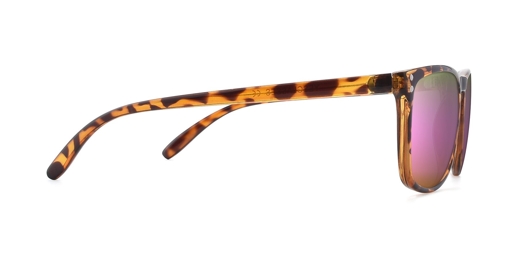 Side of SSR411 in Translucent Orange Tortoise with Pink Mirrored Lenses