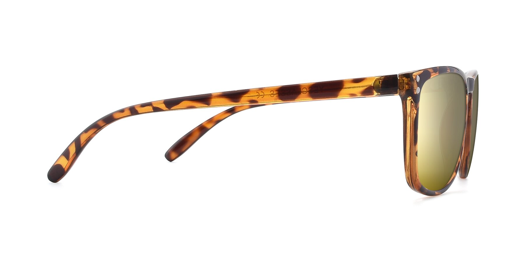 Side of SSR411 in Translucent Orange Tortoise with Gold Mirrored Lenses