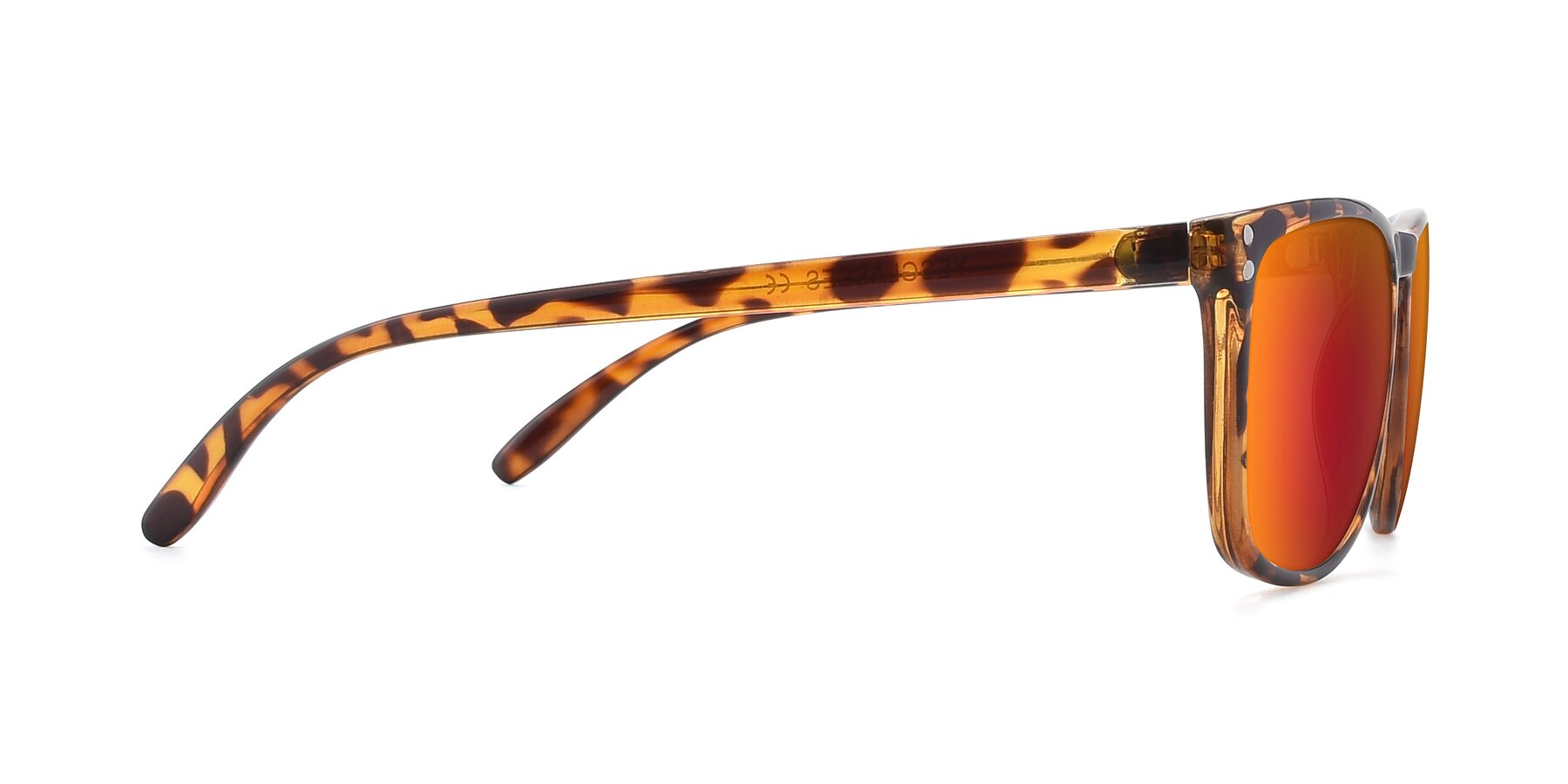 Side of SSR411 in Translucent Orange Tortoise with Red Gold Mirrored Lenses