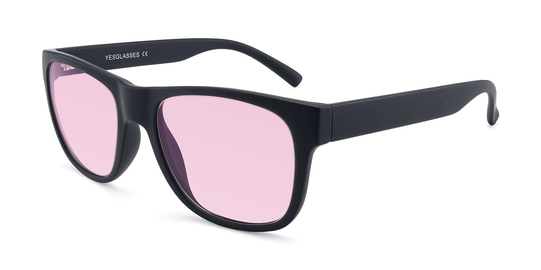 Angle of SSR213 in Matte Black with Light Pink Tinted Lenses