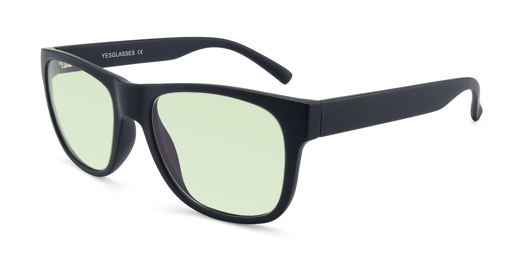 Angle of SSR213 in Matte Black with Light Green Tinted Lenses