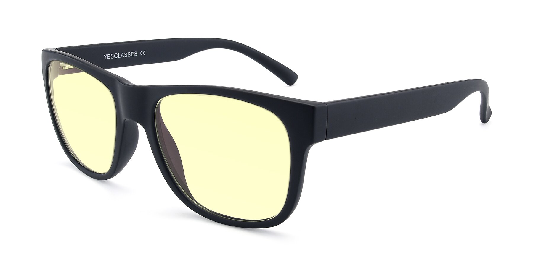 Angle of SSR213 in Matte Black with Light Yellow Tinted Lenses