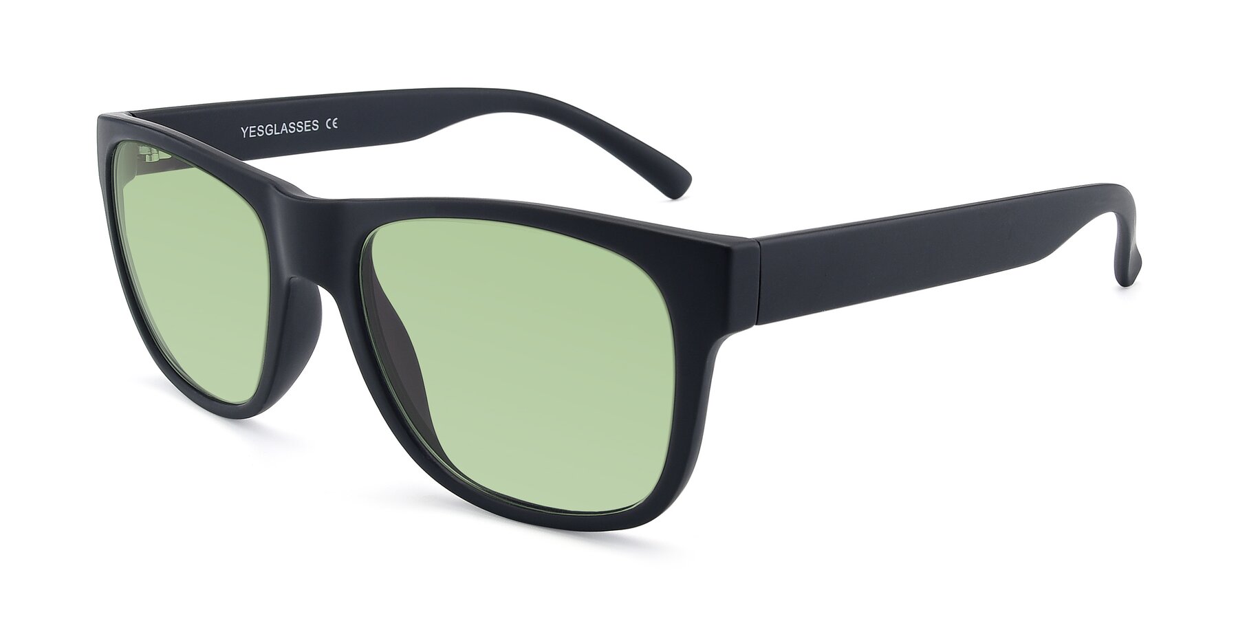 Angle of SSR213 in Matte Black with Medium Green Tinted Lenses