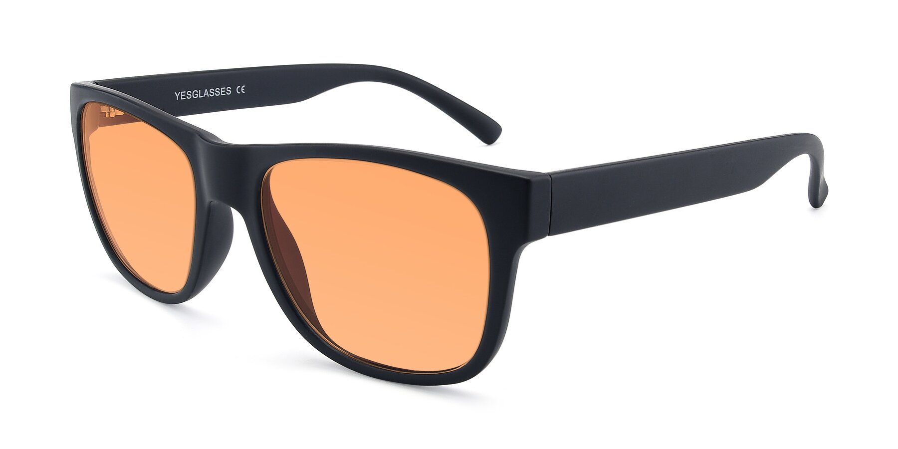 Angle of SSR213 in Matte Black with Medium Orange Tinted Lenses