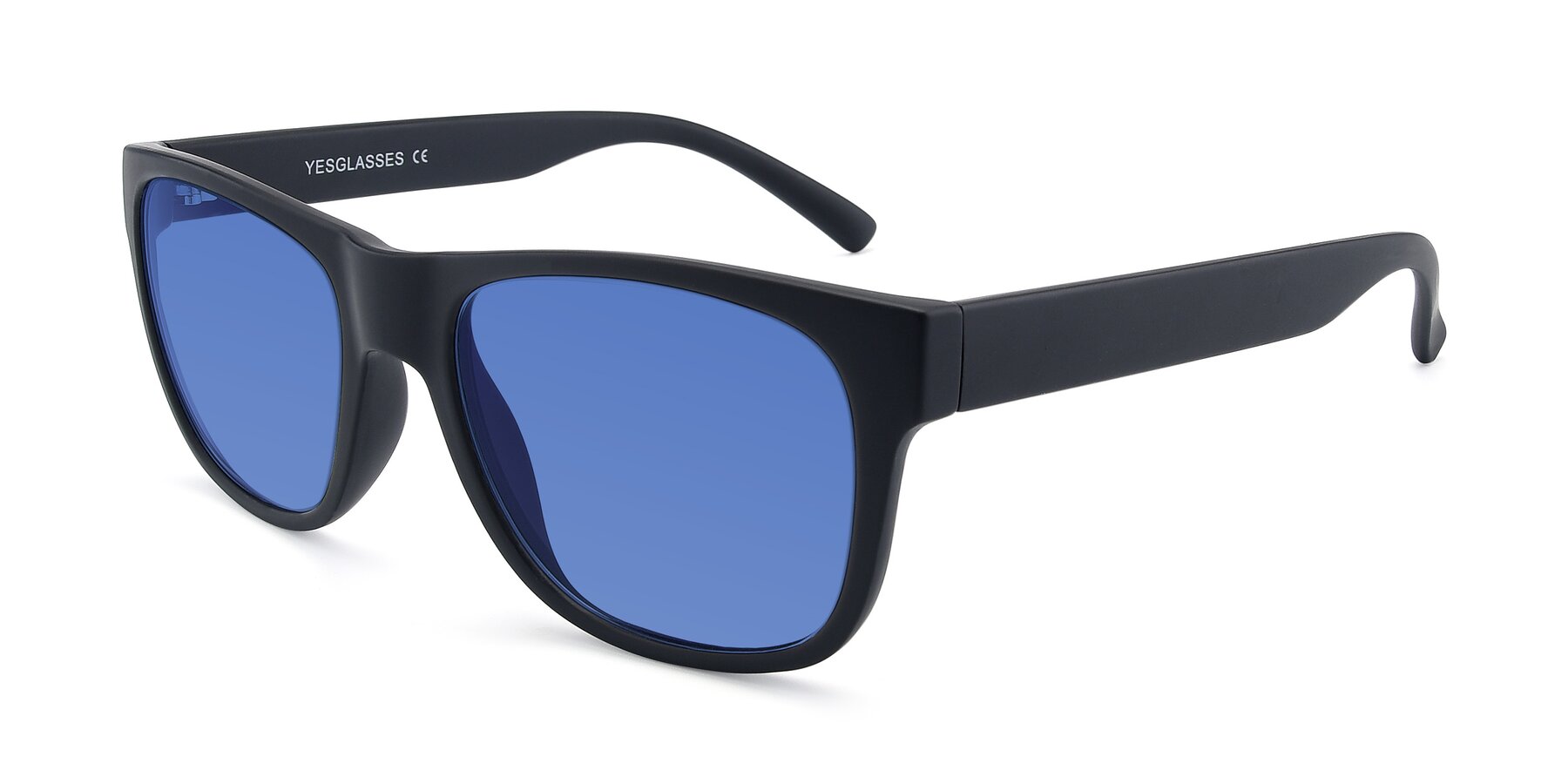 Angle of SSR213 in Matte Black with Blue Tinted Lenses