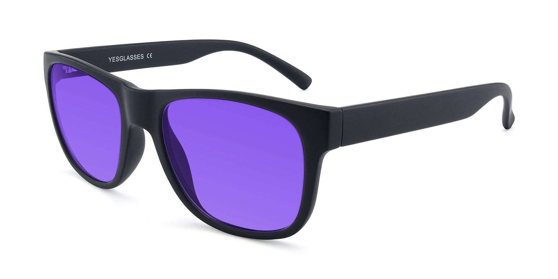 Angle of SSR213 in Matte Black with Purple Tinted Lenses