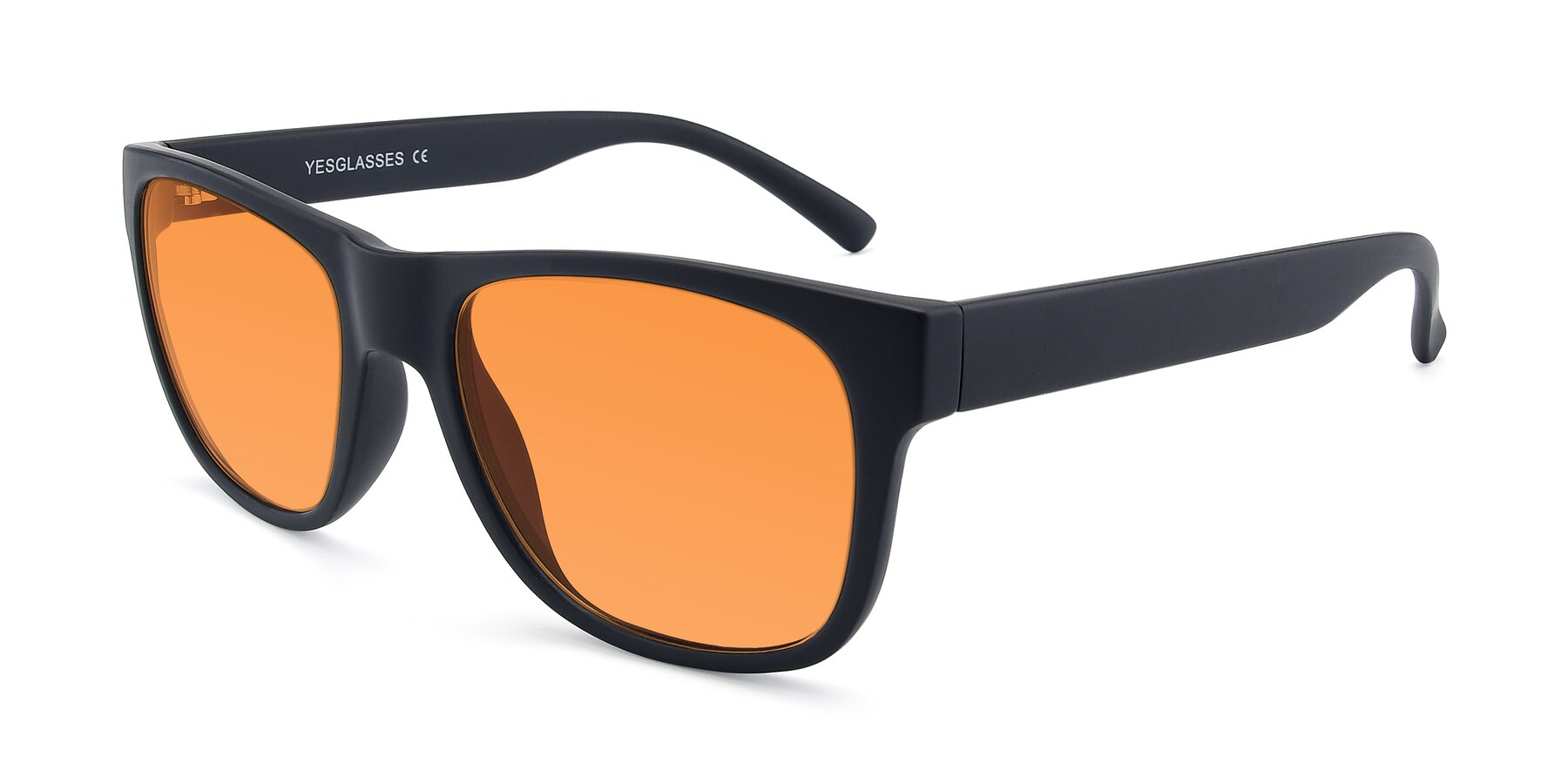 Angle of SSR213 in Matte Black with Orange Tinted Lenses