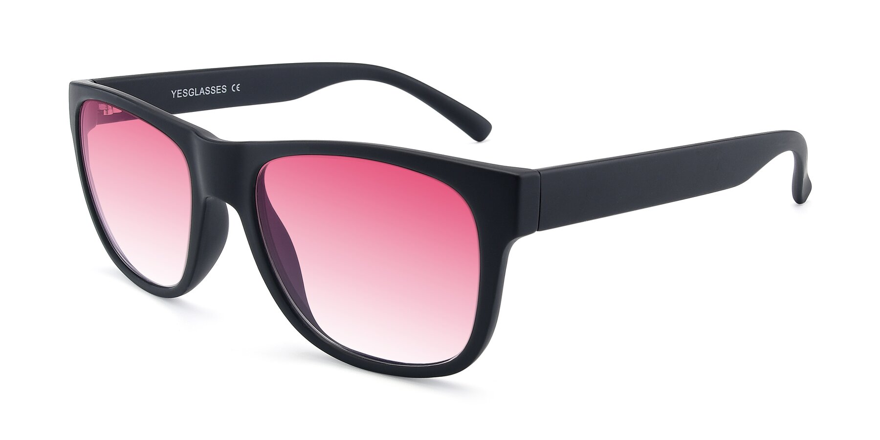 Angle of SSR213 in Matte Black with Pink Gradient Lenses