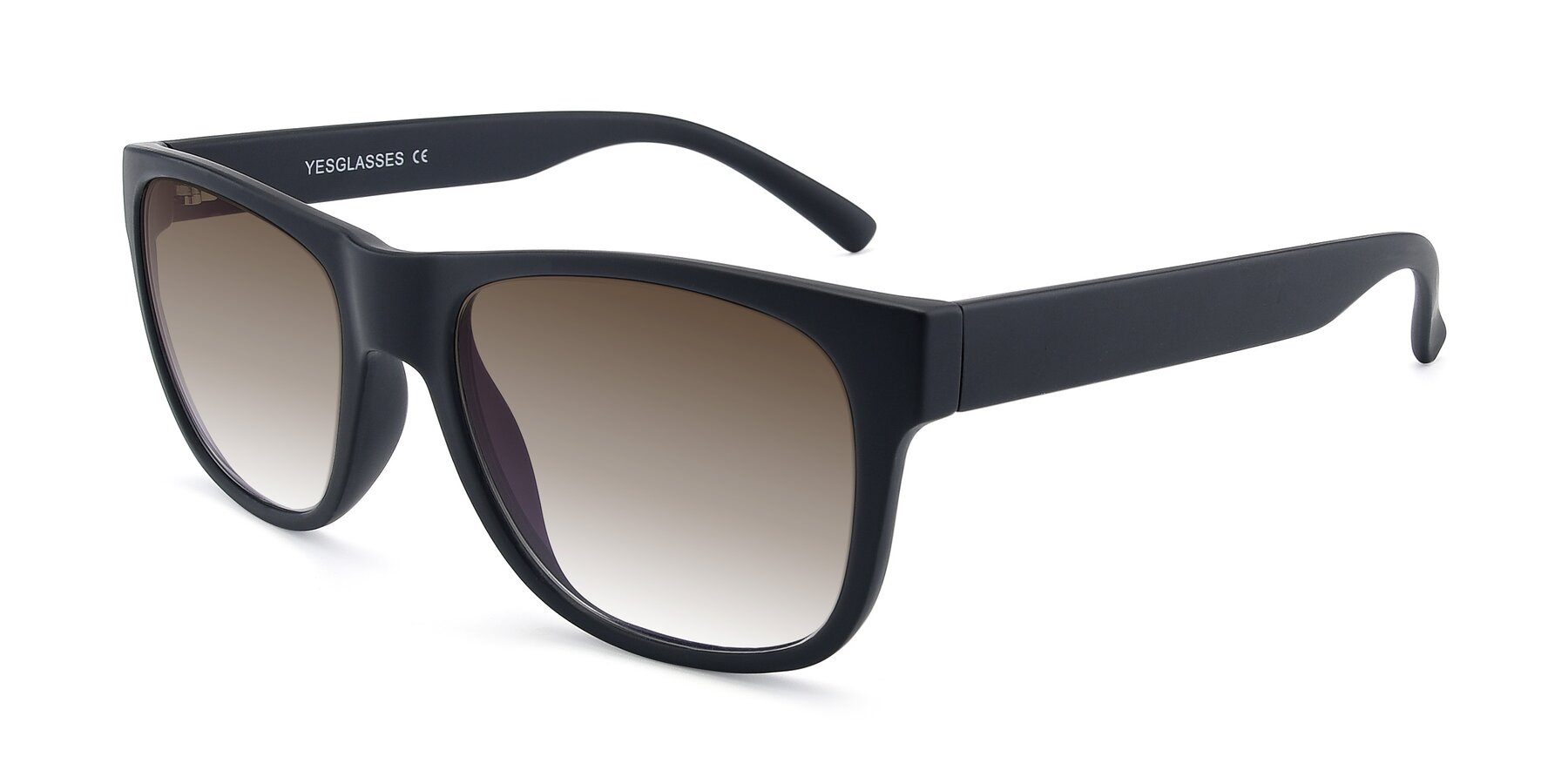 Angle of SSR213 in Matte Black with Brown Gradient Lenses