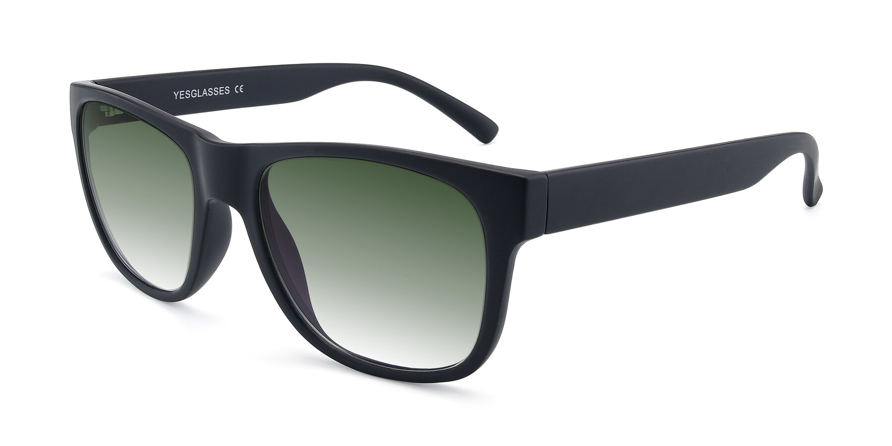 Angle of SSR213 in Matte Black with Green Gradient Lenses