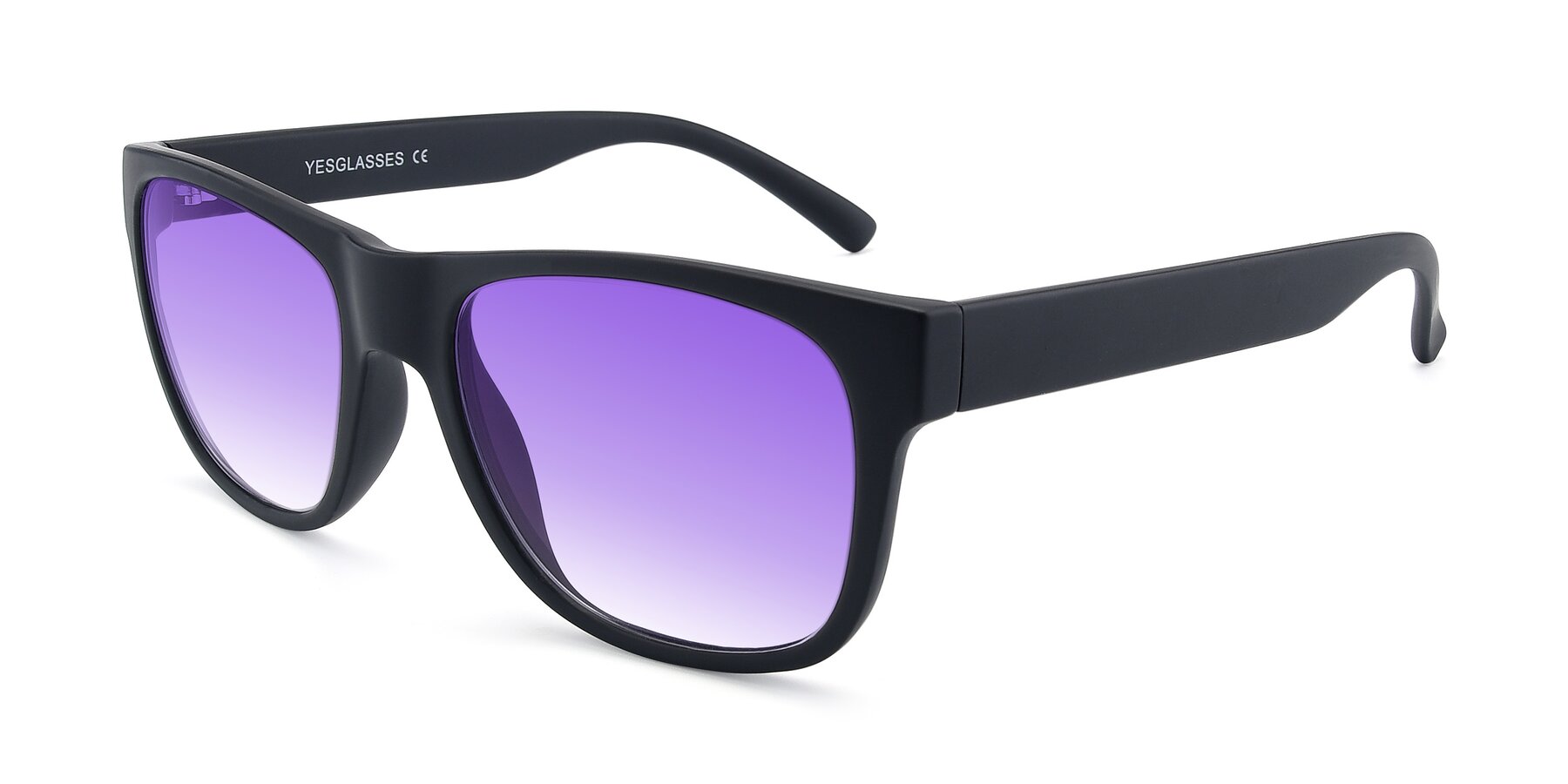 Angle of SSR213 in Matte Black with Purple Gradient Lenses
