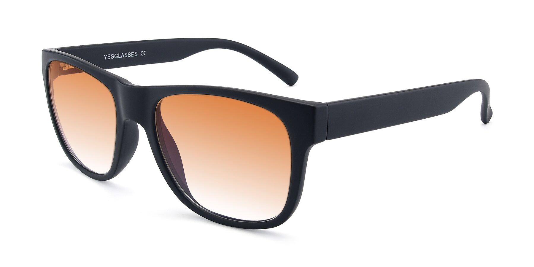 Angle of SSR213 in Matte Black with Orange Gradient Lenses