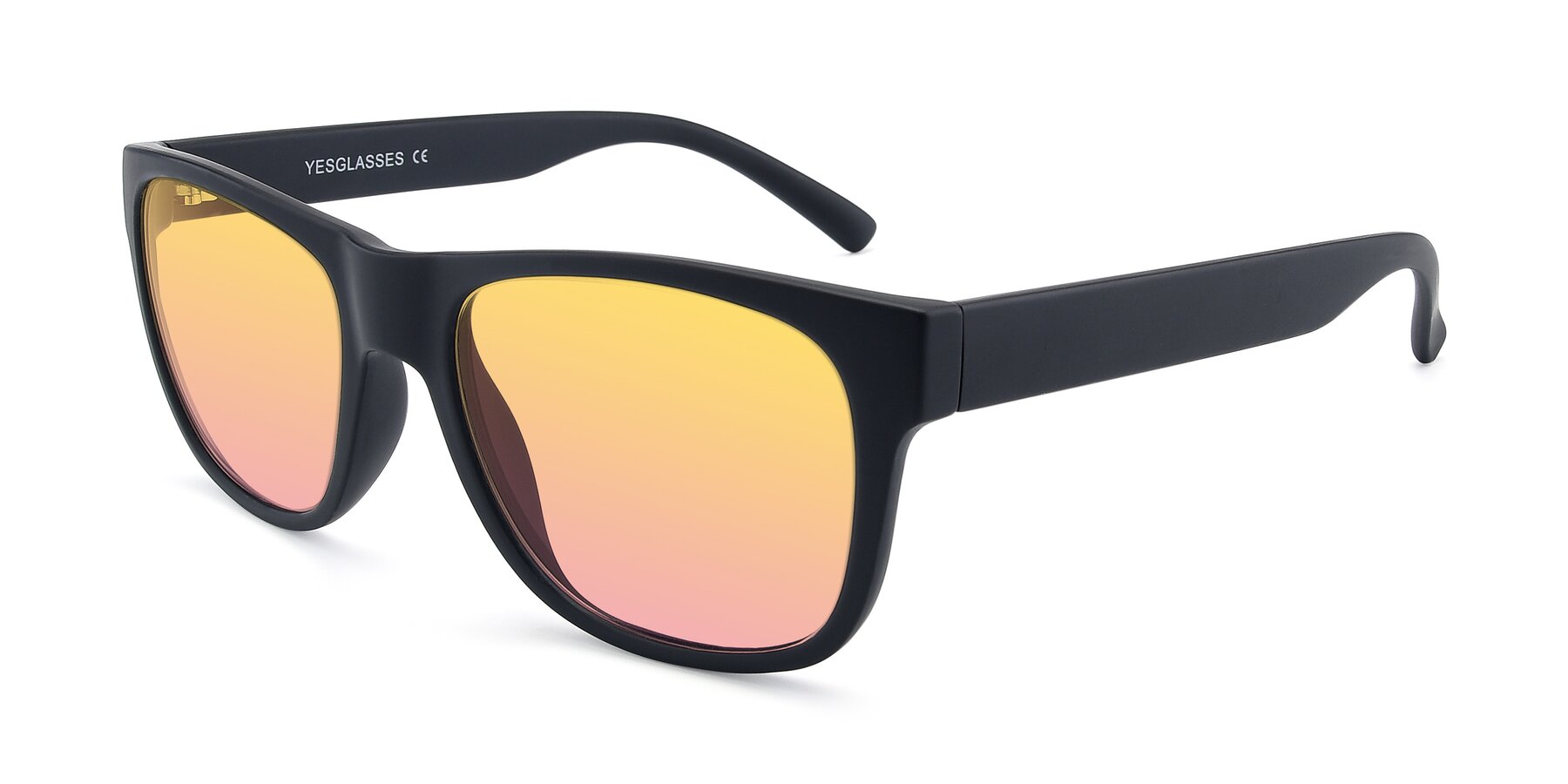 Angle of SSR213 in Matte Black with Yellow / Pink Gradient Lenses
