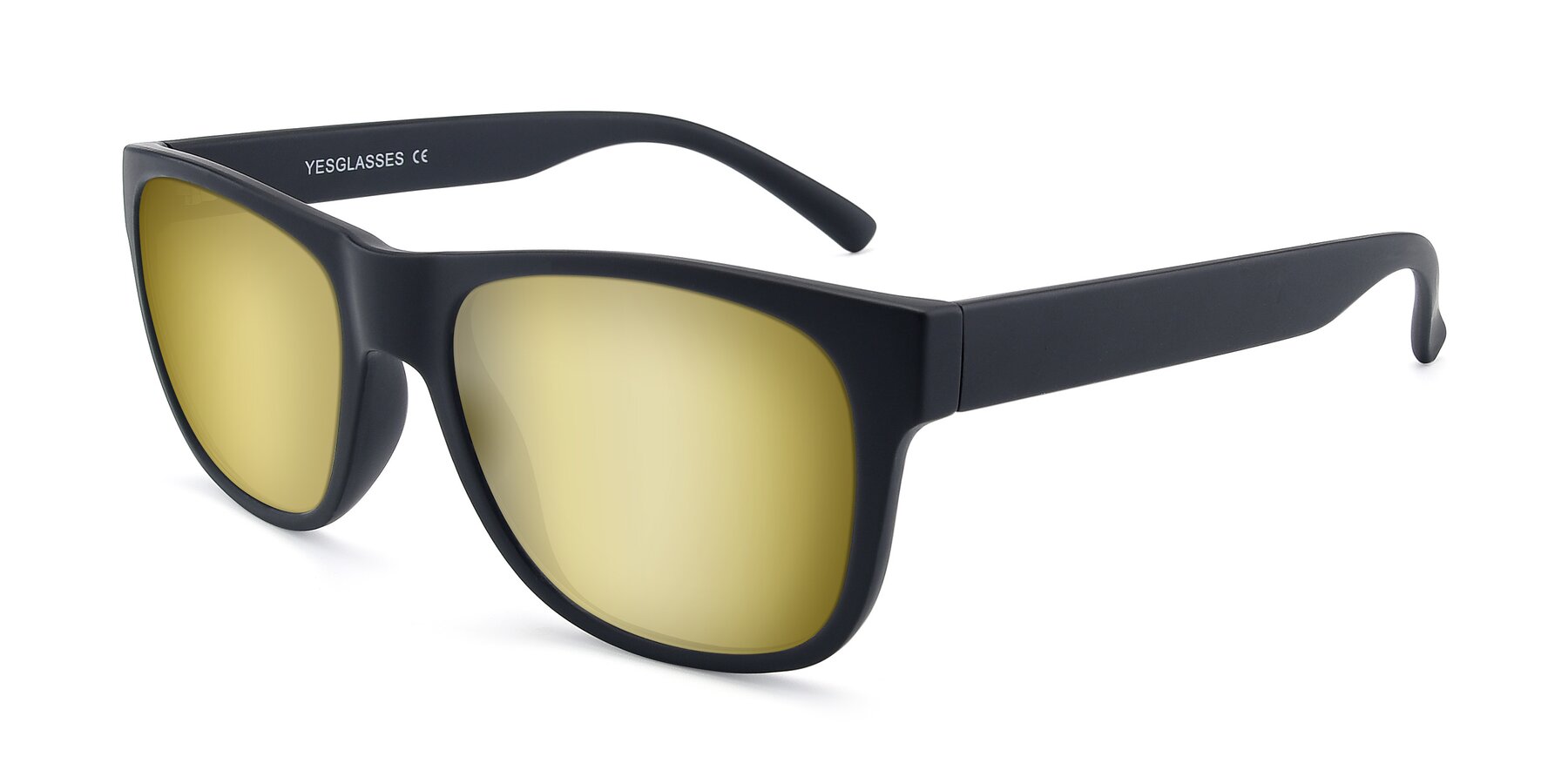 Angle of SSR213 in Matte Black with Gold Mirrored Lenses