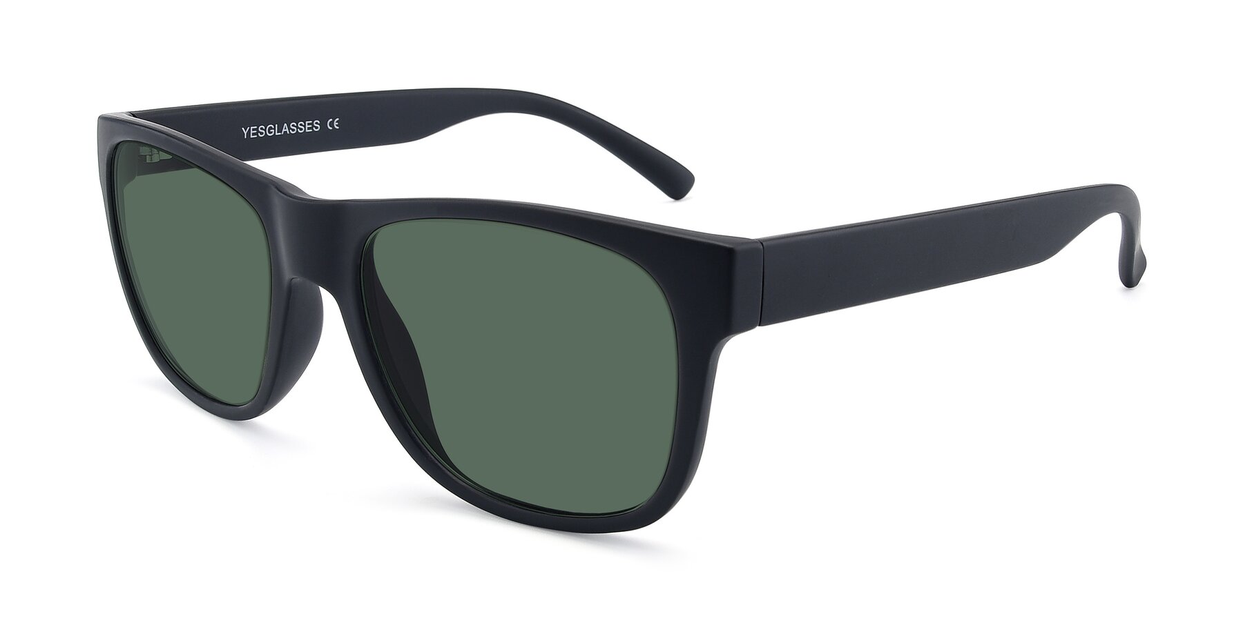 Angle of SSR213 in Matte Black with Green Polarized Lenses