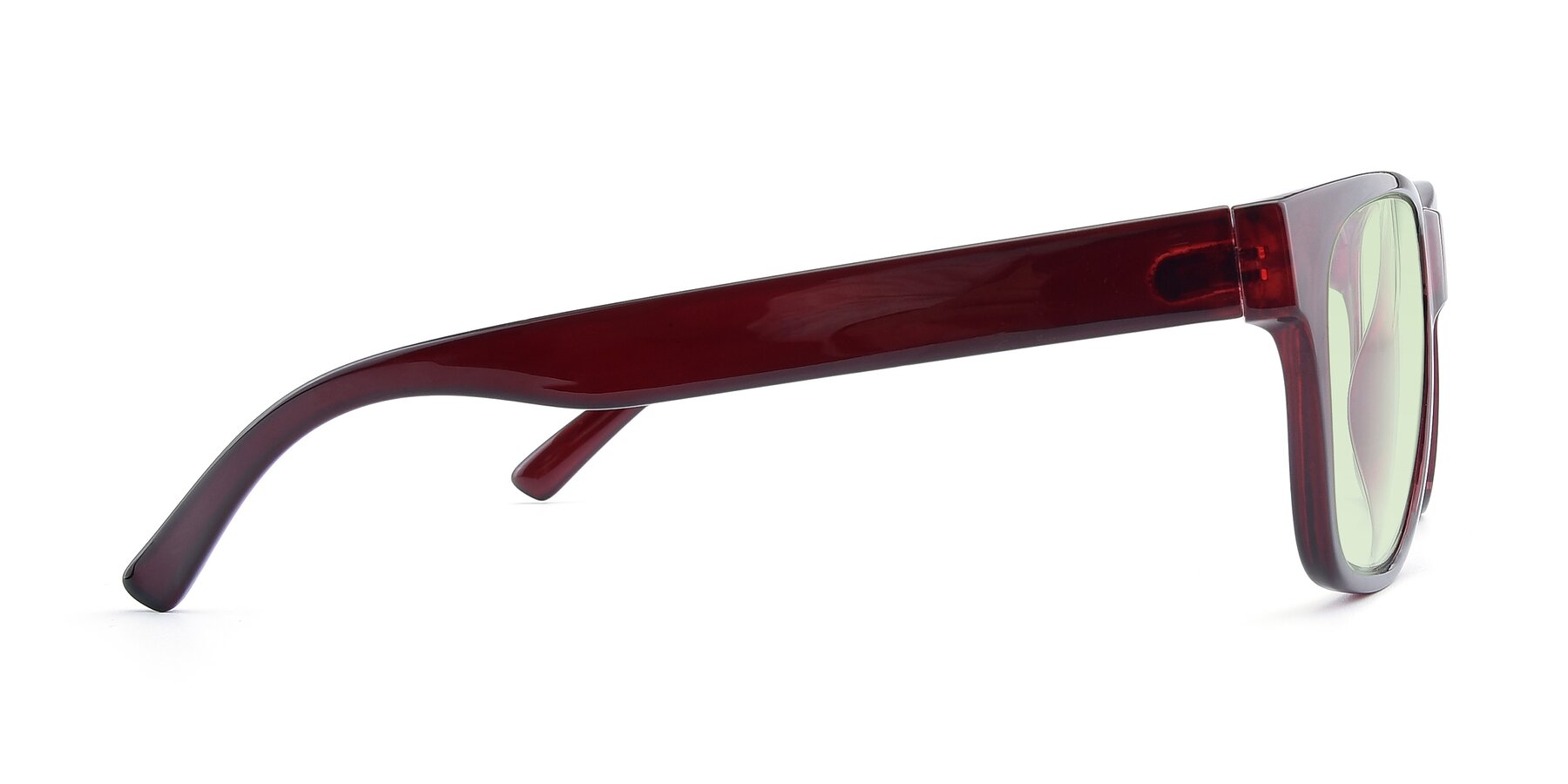 Side of SSR213 in Wine with Light Green Tinted Lenses