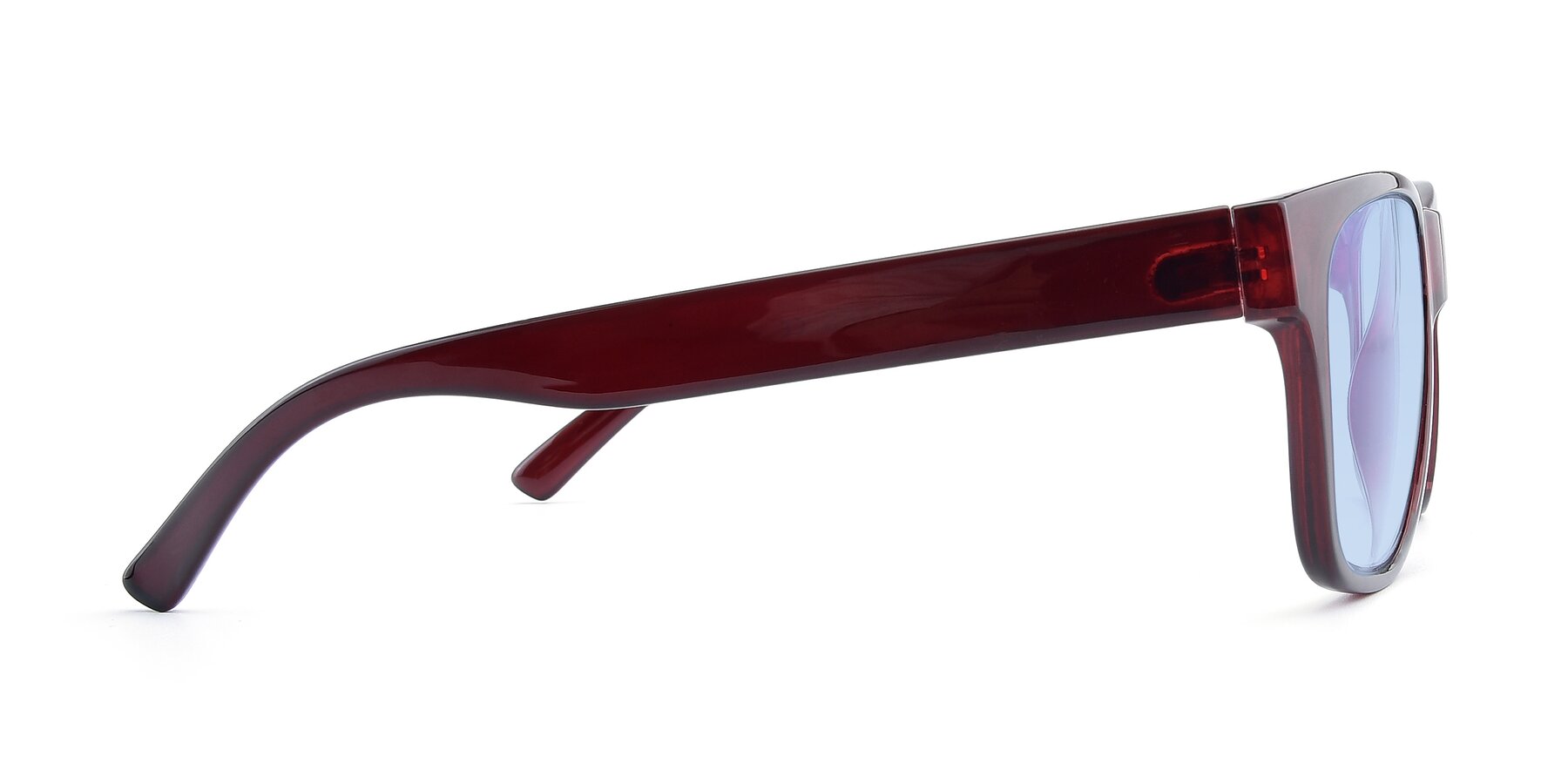 Side of SSR213 in Wine with Light Blue Tinted Lenses