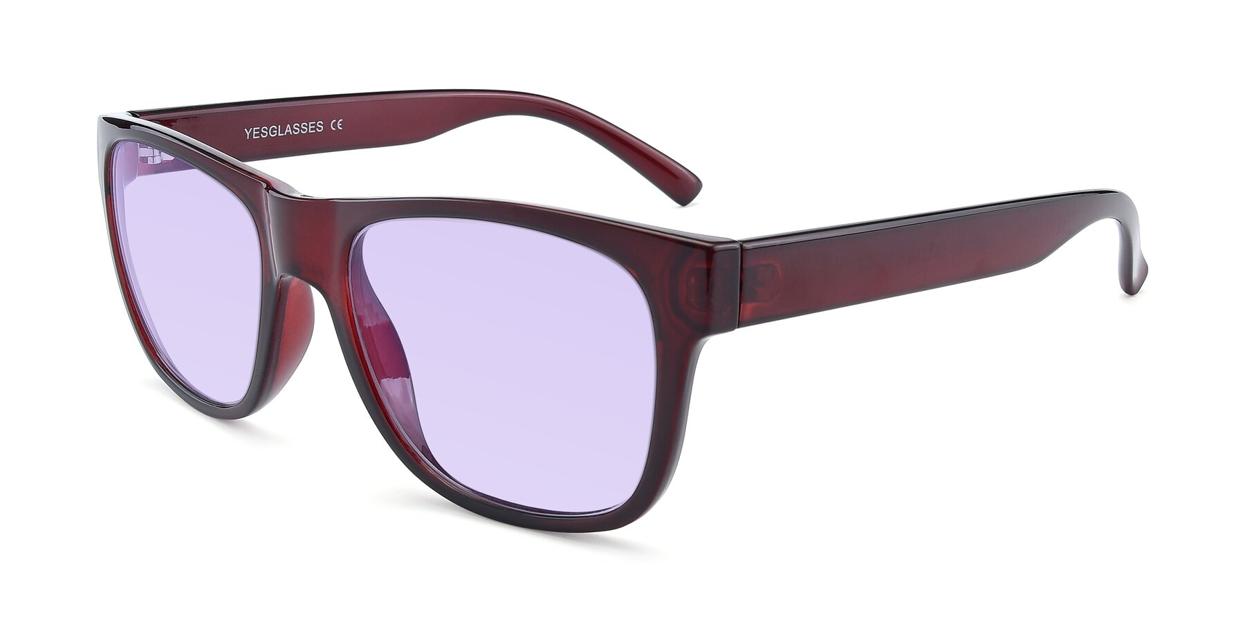 Angle of SSR213 in Wine with Light Purple Tinted Lenses