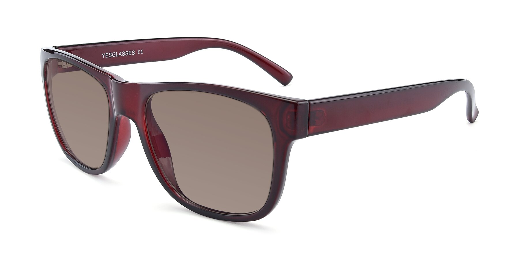Angle of SSR213 in Wine with Medium Brown Tinted Lenses