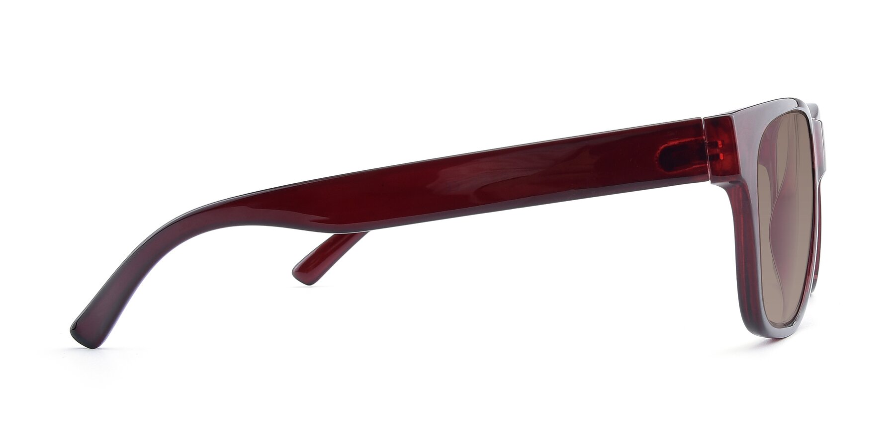 Side of SSR213 in Wine with Medium Brown Tinted Lenses