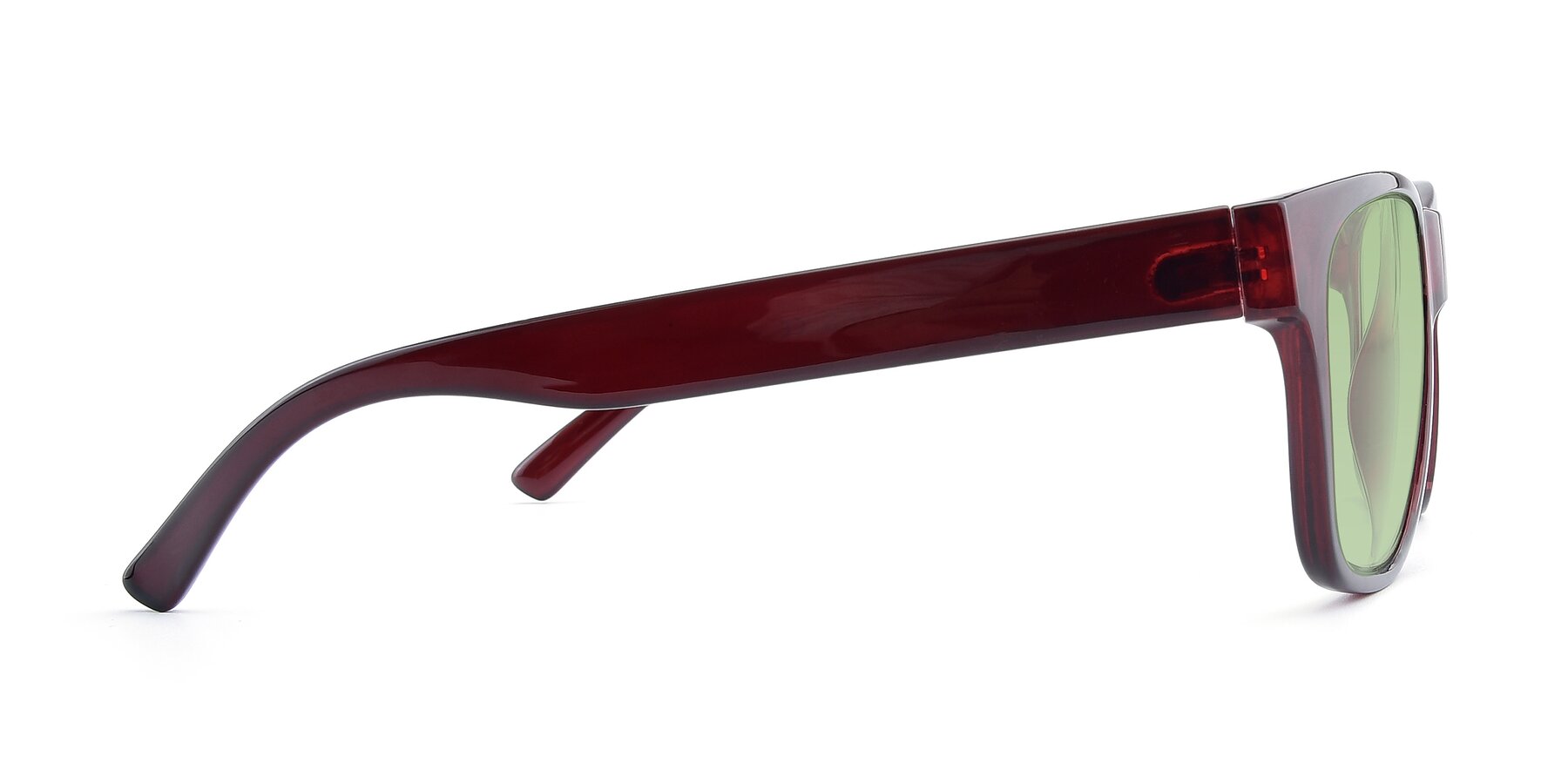 Side of SSR213 in Wine with Medium Green Tinted Lenses