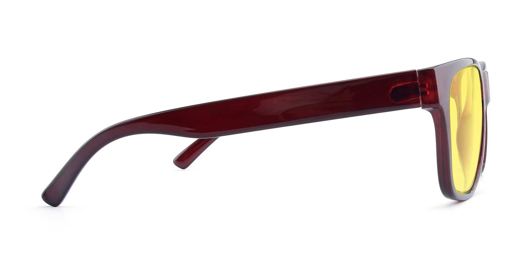 Side of SSR213 in Wine with Medium Yellow Tinted Lenses