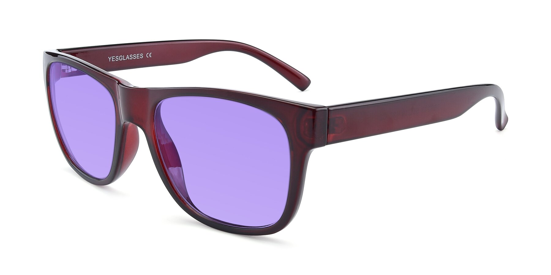 Angle of SSR213 in Wine with Medium Purple Tinted Lenses