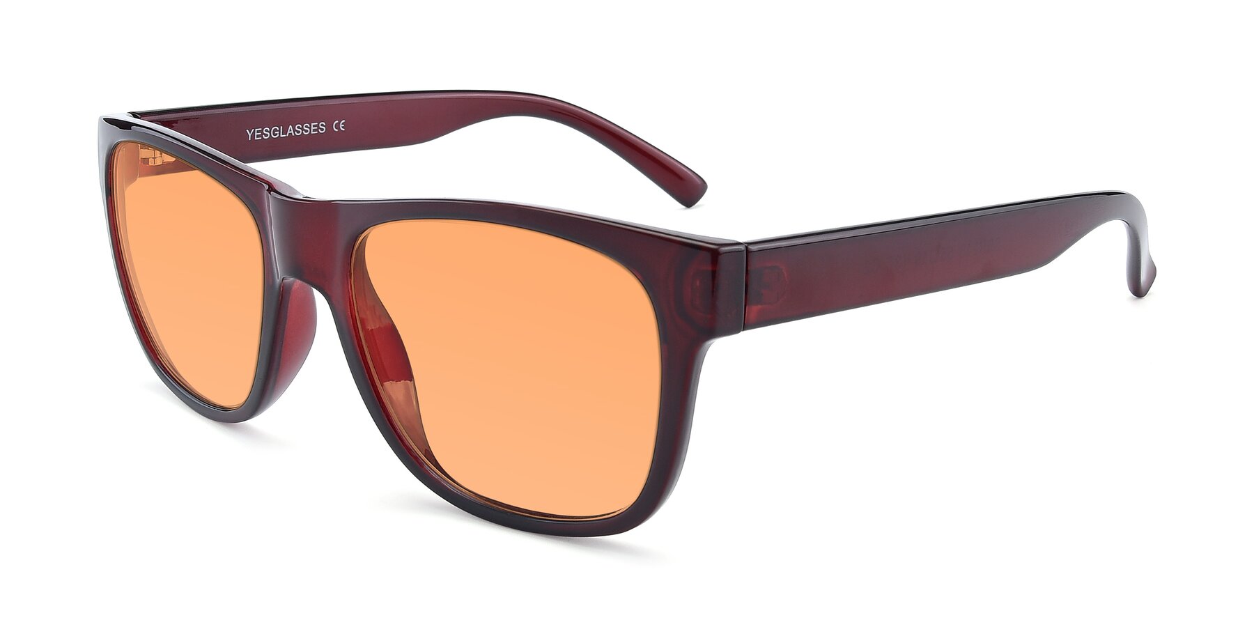Angle of SSR213 in Wine with Medium Orange Tinted Lenses