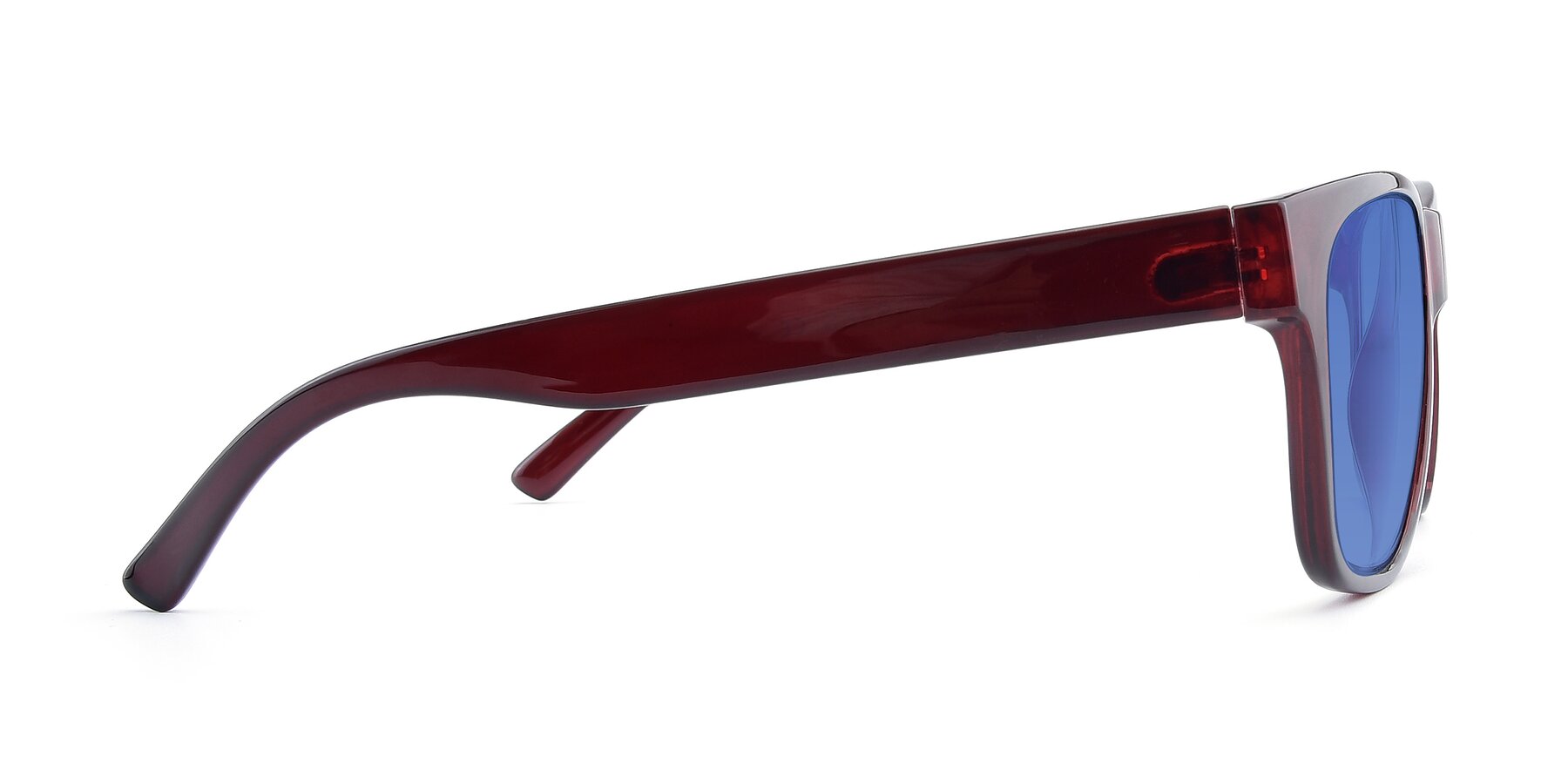Side of SSR213 in Wine with Blue Tinted Lenses