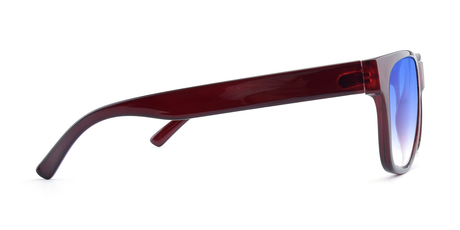 Side of SSR213 in Wine with Blue Gradient Lenses