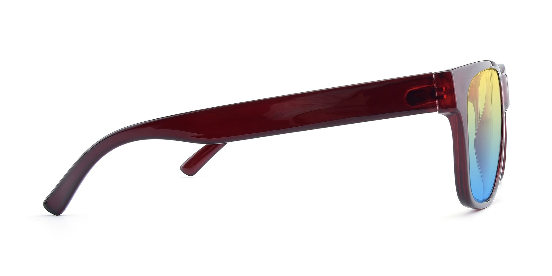 Side of SSR213 in Wine with Yellow / Blue Gradient Lenses