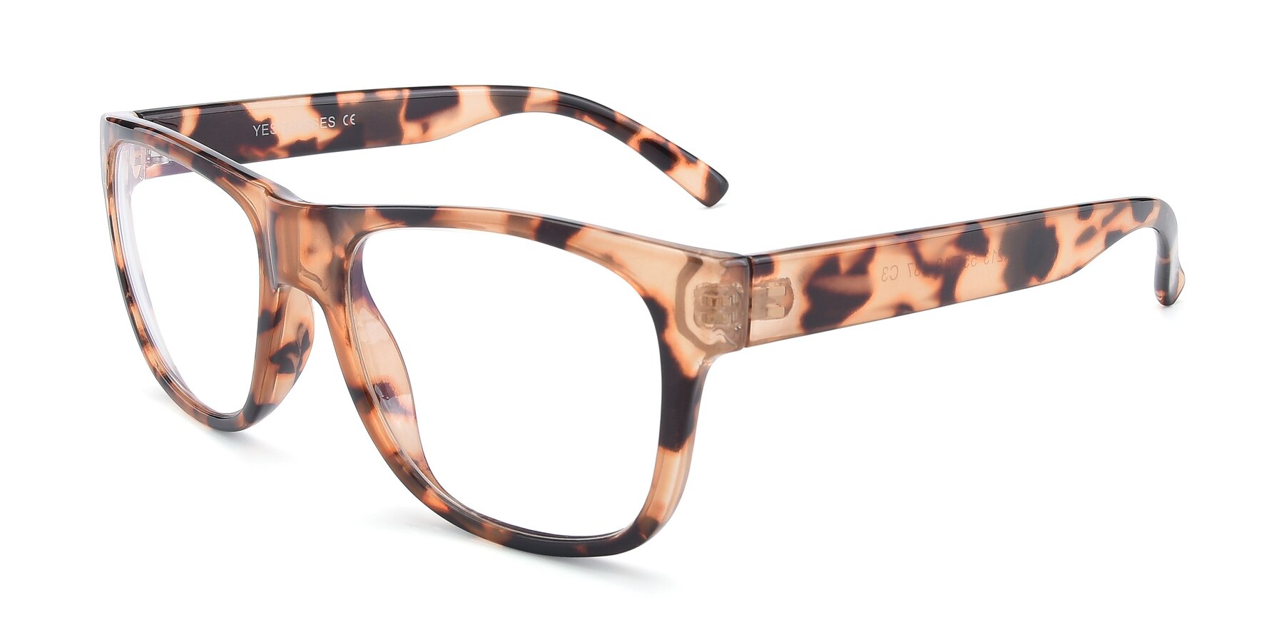 Translucent Tortoise Oversized Geek-Chic Shield Eyeglasses - SSR213