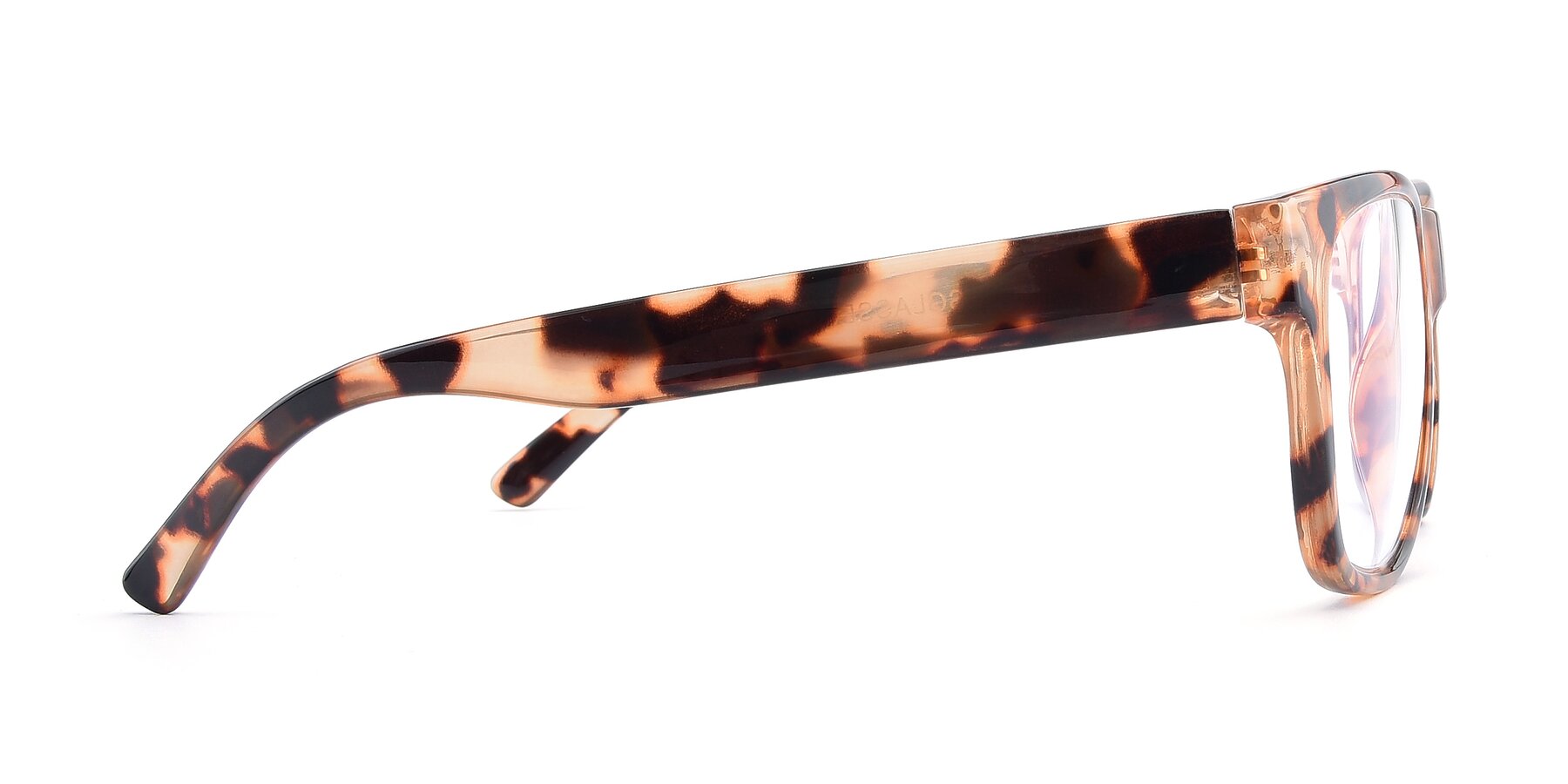 Side of SSR213 in Translucent Tortoise with Clear Eyeglass Lenses