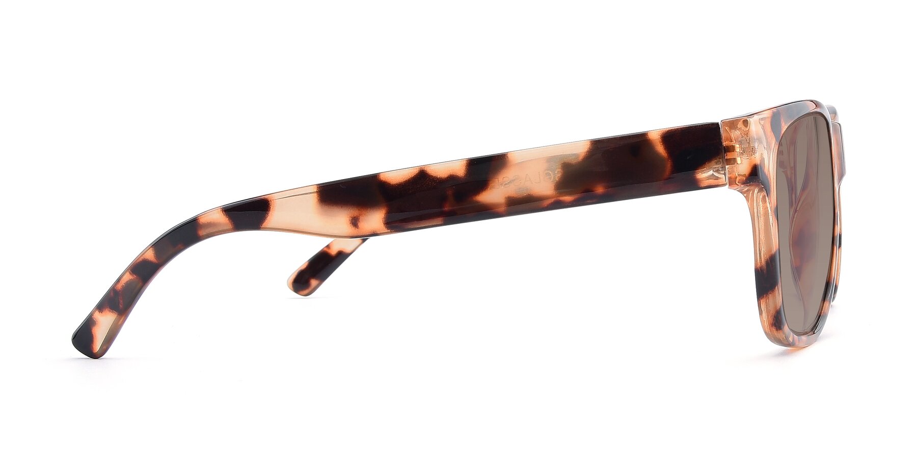 Side of SSR213 in Translucent Tortoise with Medium Brown Tinted Lenses