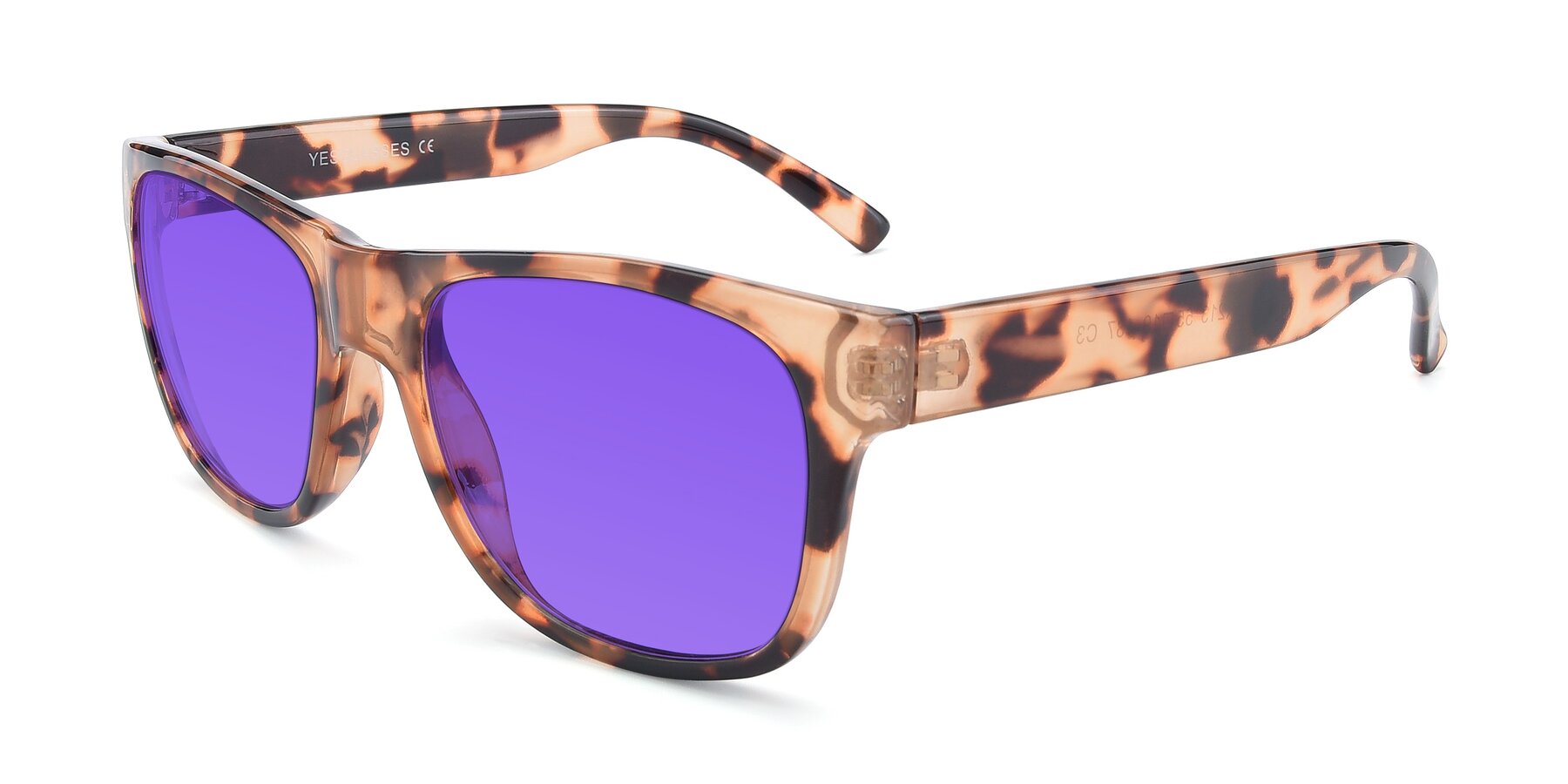 Angle of SSR213 in Translucent Tortoise with Purple Tinted Lenses
